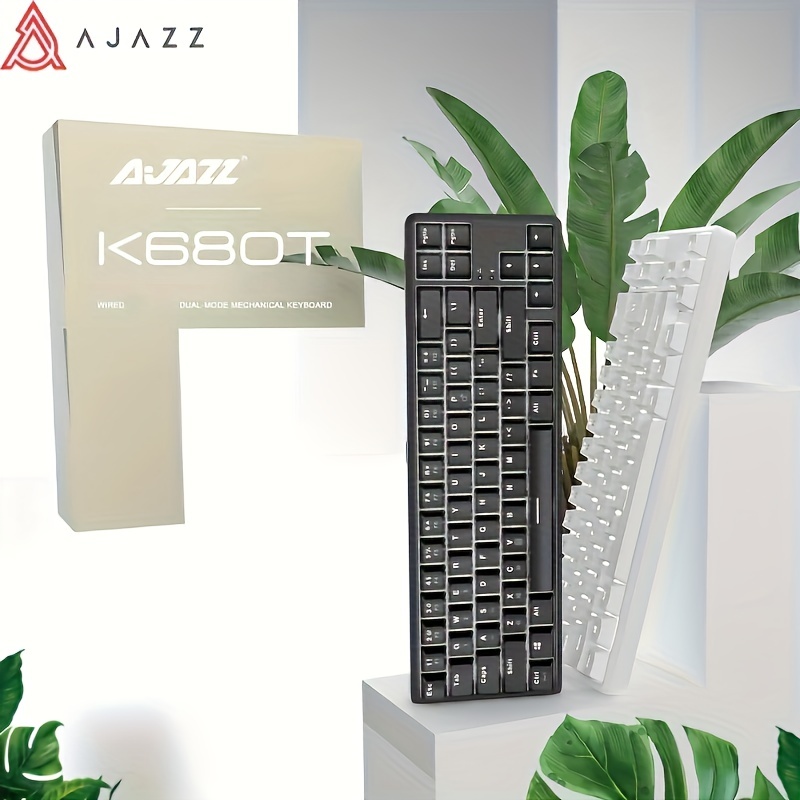 AJAZZ K680T キーボードワイヤレス BT 有線デュアルモードメカニカルキーボード 68  キーゲームオフィス緑スイッチ/赤スイッチ/茶スイッチ白光/混合色