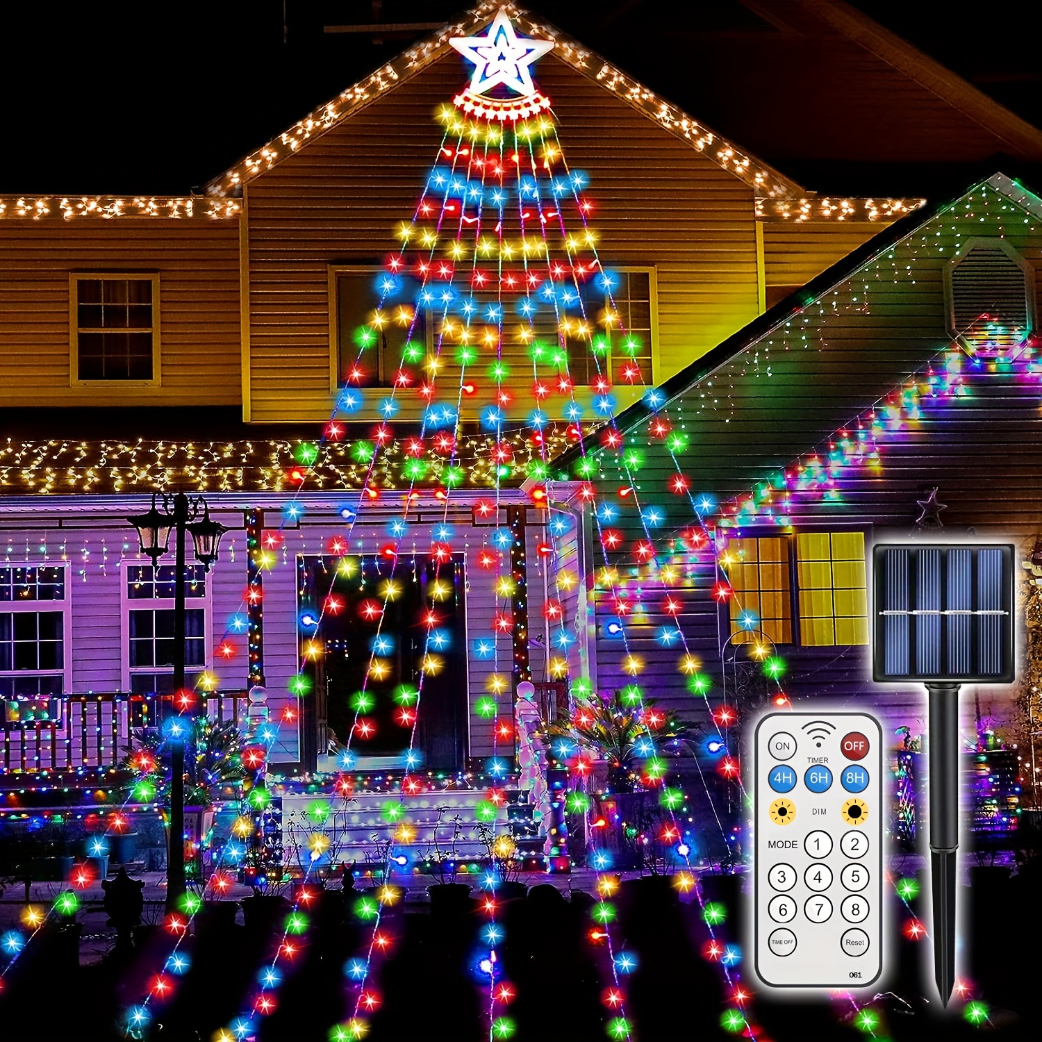 Juego de 5 estrellas LED luminosas en palos - 5 piezas - decoración  navideña exterior - balcón - terraza