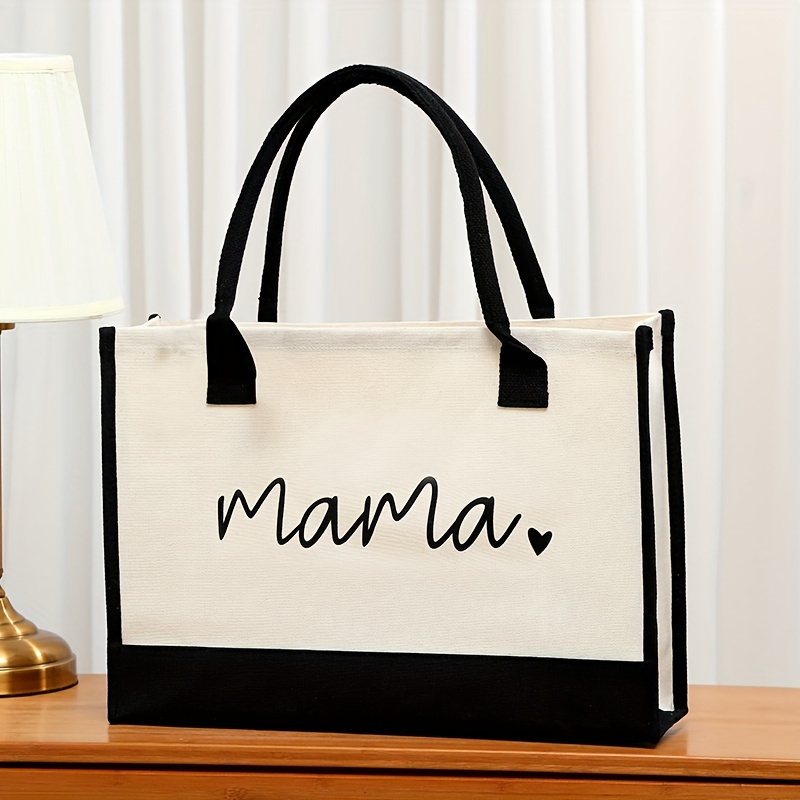 Letter Canvas Handbag Eco Friendly Bag for Beach Camping and Picnic