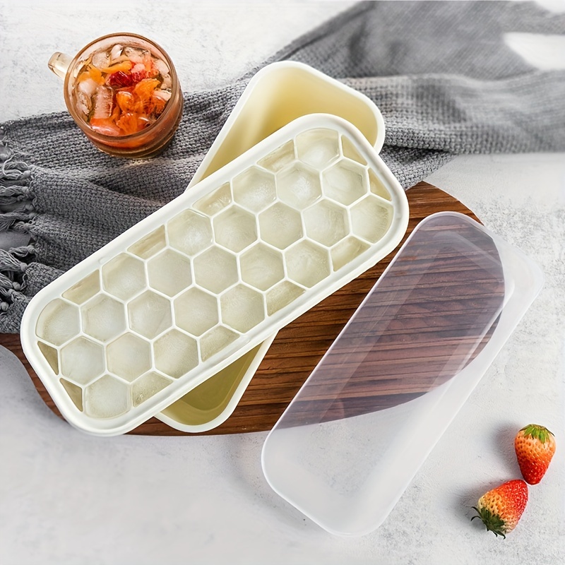Ice Cube Mold, Freezer Ice Tray With Ice Scoop And Ice Box, Easy To Release Ice  Cubes Mold With Storage Box For Refrigerating Cocktails Whiskey Coffee,  Kitchen Utensils, Apartment Essentials, College Dorm