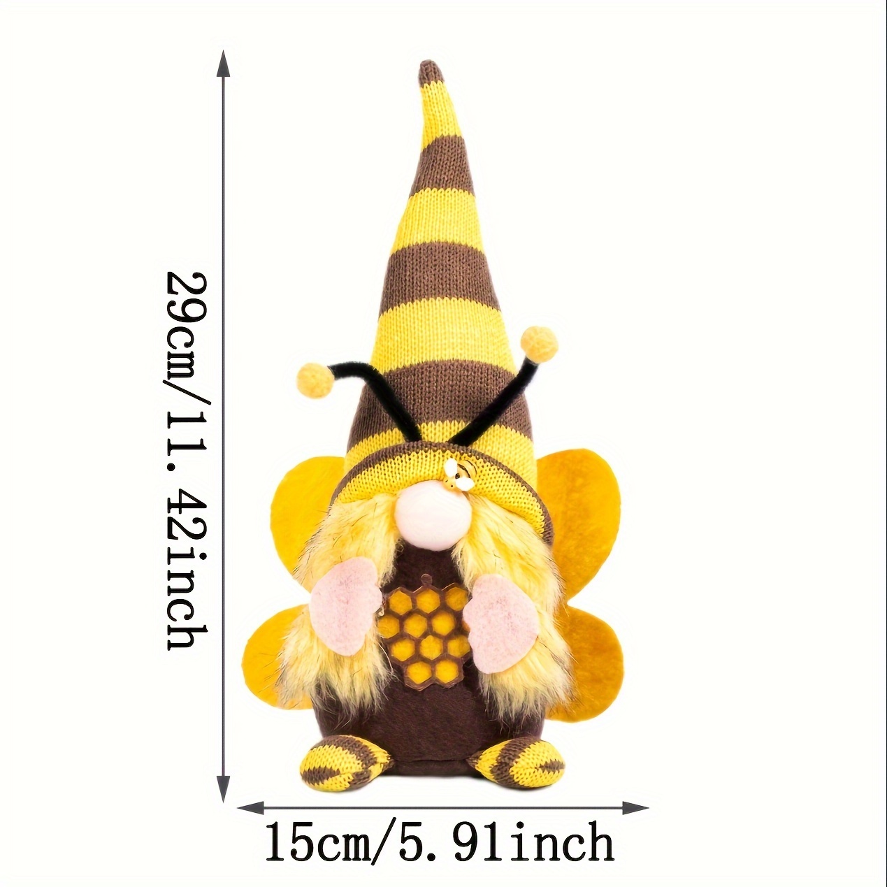 Bumble Bee Gnome Plush,Spring Gnome Decor, World Bee Day Honey bee Gnomes  Decorations for Home Farmhouse Tier Tray Decor, Summer Gnomes Decor, Gnome