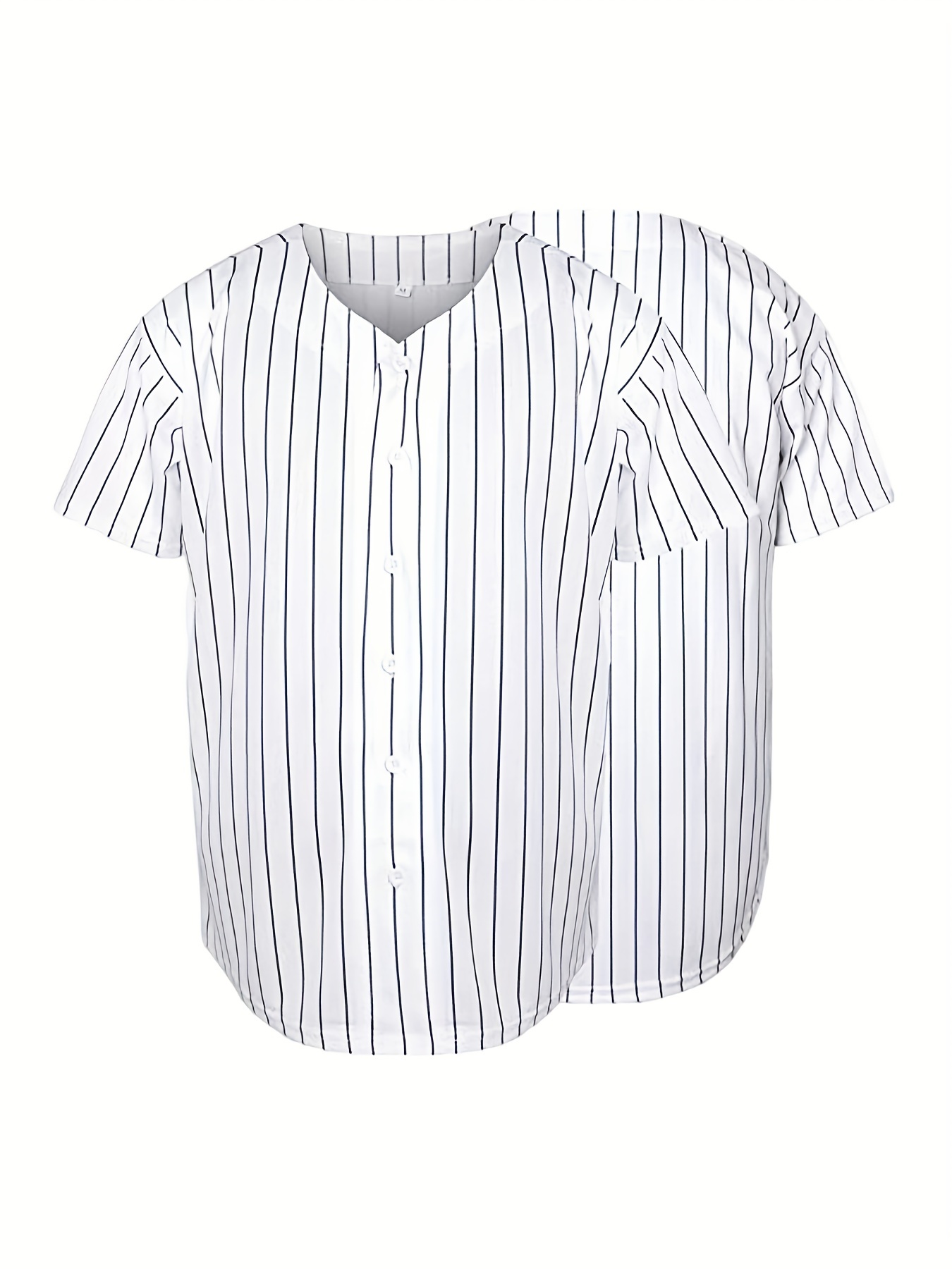 Unisex Button Down Plain Black Stripe Baseball Jerseys