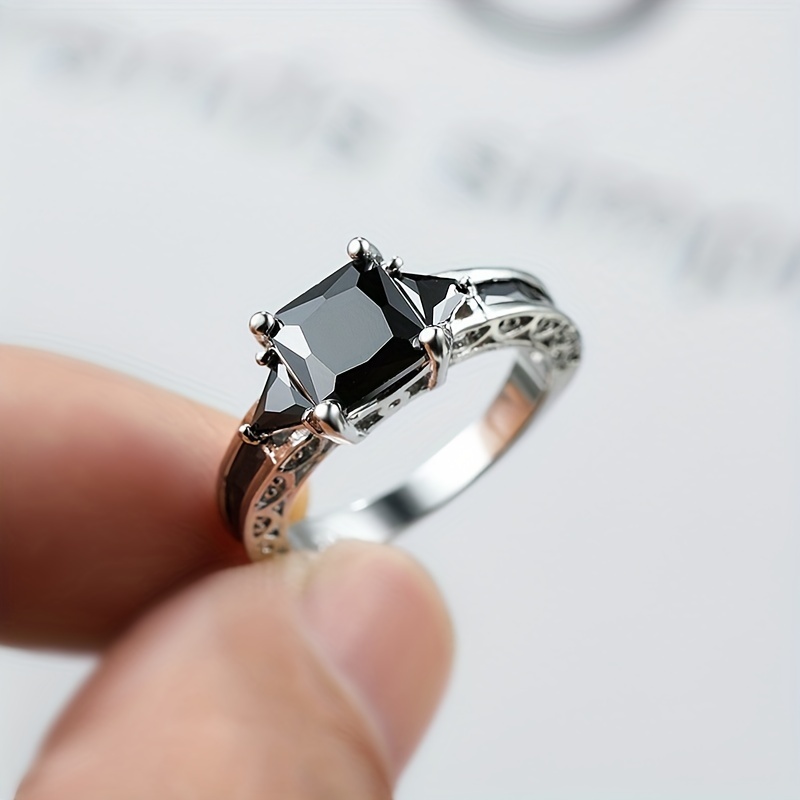Men's Zircon Ring, Elegant Design