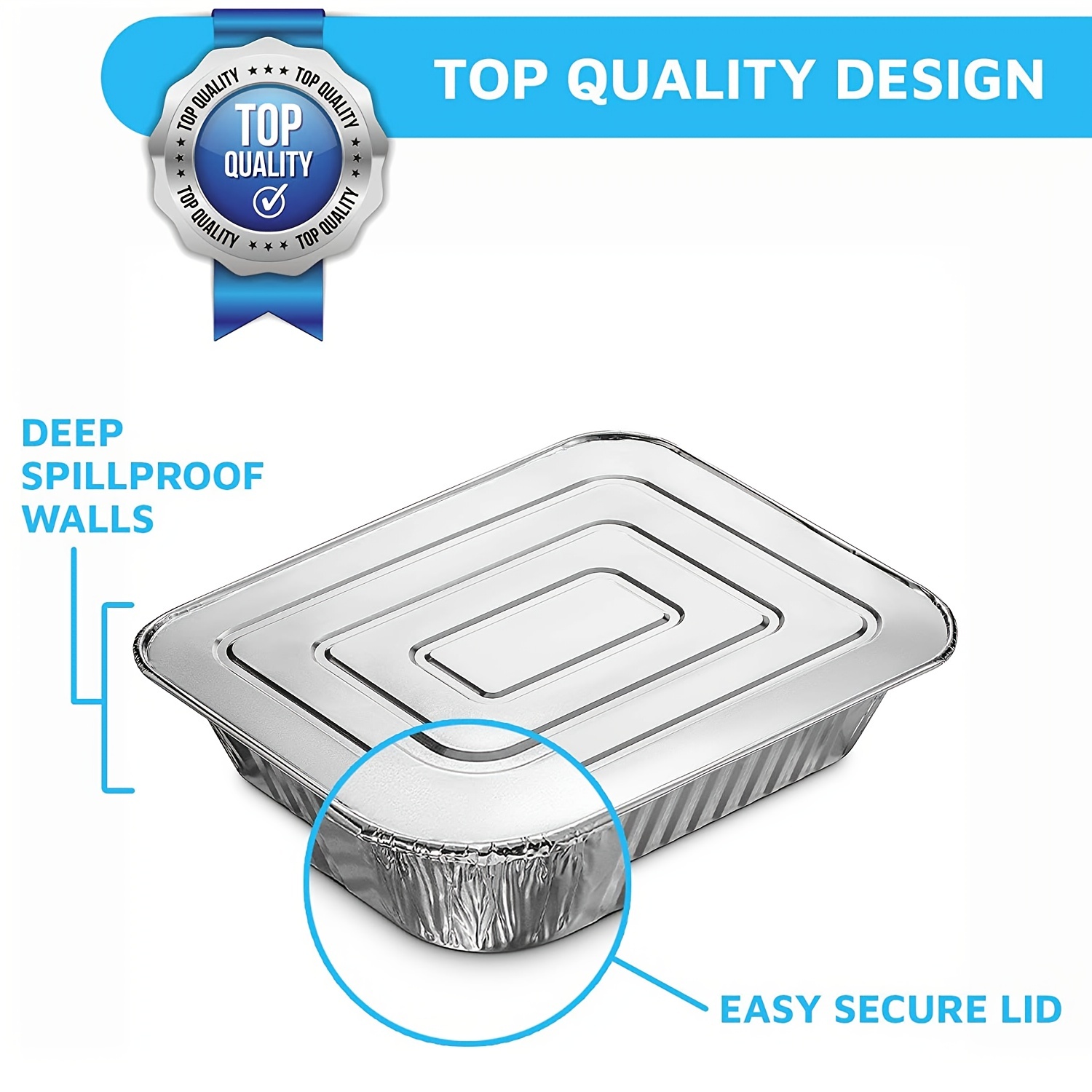 Disposable Aluminum Foil Pans sturdy 30 pack, Sturdy Half Size Deep Steam  Table Pans Freezer,Oven Safe Portable Food Storage Containers for Baking