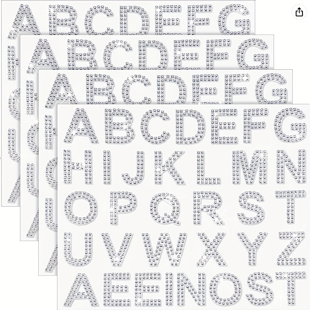 Pegatinas pequeñas de letras adhesivas doradas brillantes, letras del  alfabeto AZ, etiquetas para manualidades