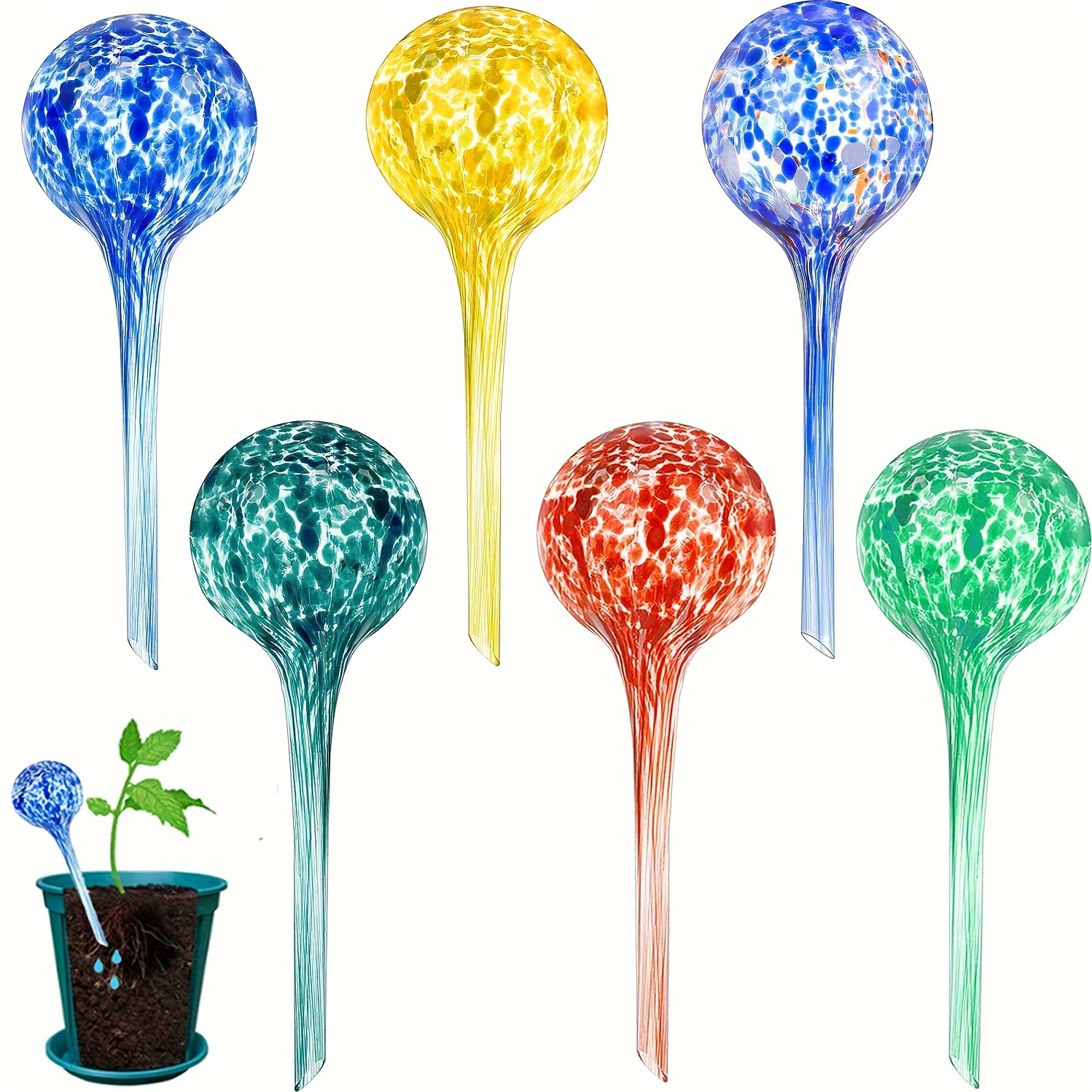 4pcs/6pcs Globes D'arrosage De Plantes, Globes D'arrosage En Verre Coloré  Automatiques Système D'arrosage De Plantes De Jardin Automatique Pour  Intérieur Et Extérieur Et Vacances - Temu Belgium