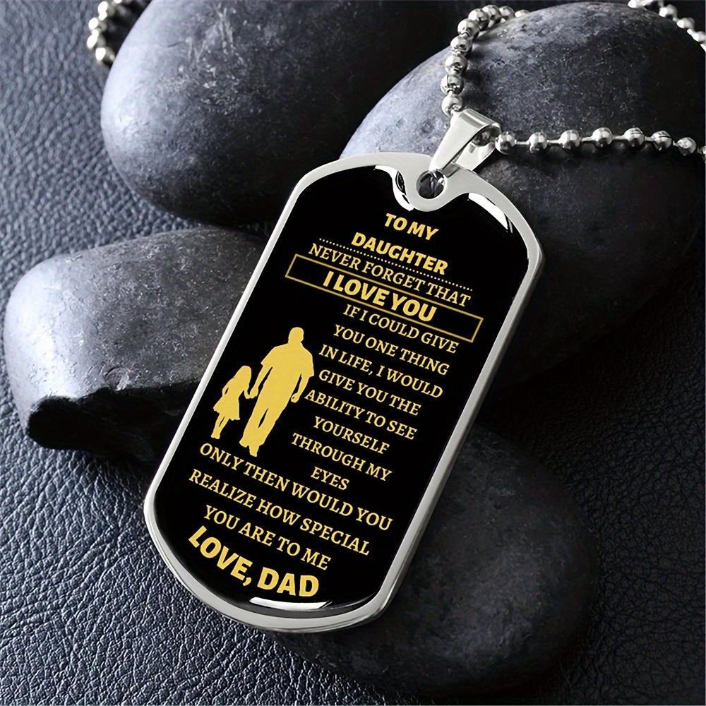 Father and Daughter Dog Tag Necklace to My Daughter, That You Will Never Lose, Love Dad, Mothers Day Gift, Gift for Daughter from Dad Father and Daughter Dog Tag Necklace to My Daughter, That You Will Never Lose, Love Dad, Mothers Day Gift, Gift for Daughter from Dad