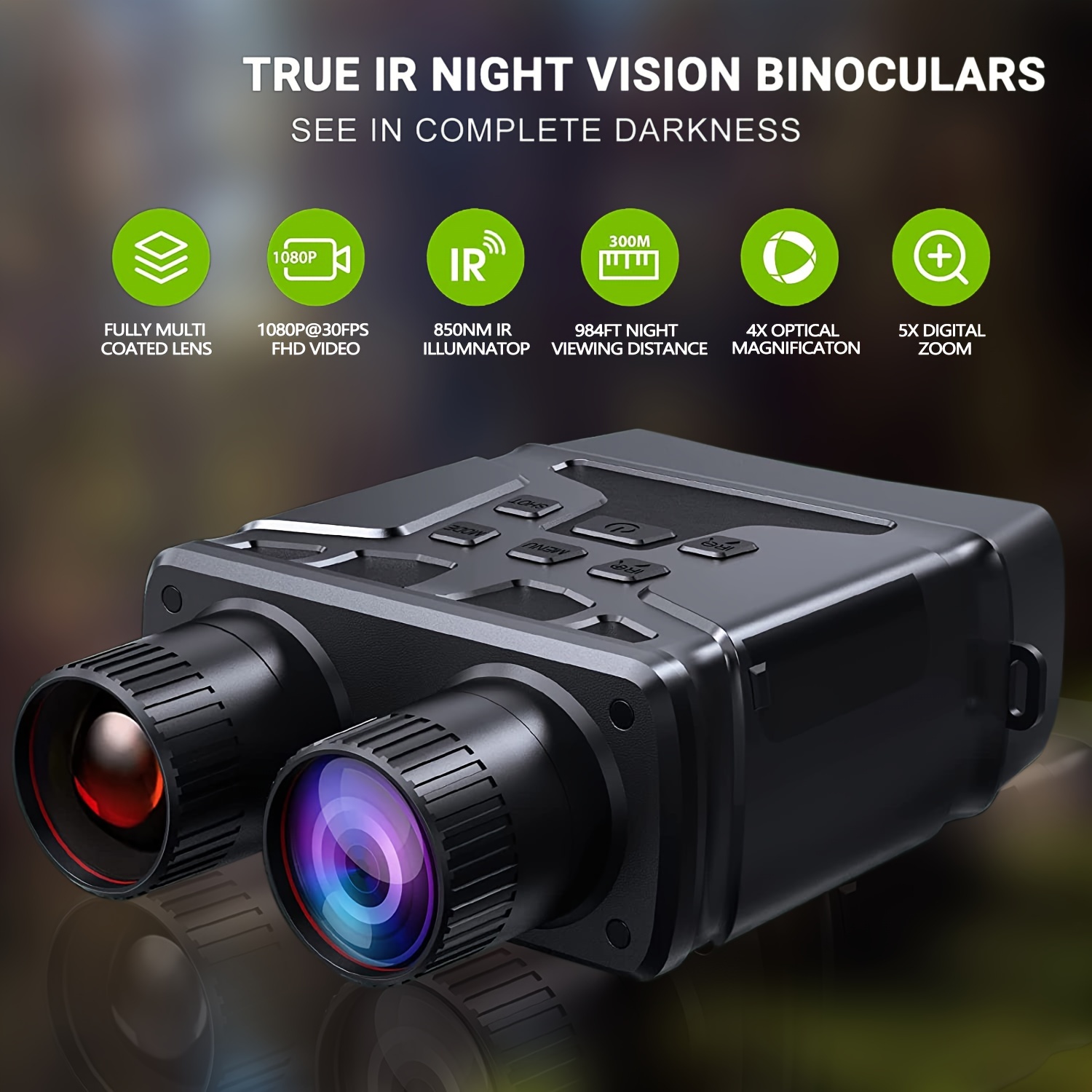 Infrared Night Vision Goggles with 5X Digital Zoom - Tactical Gear for  Hunting and Security, HD Clarity and Enhanced Visibility