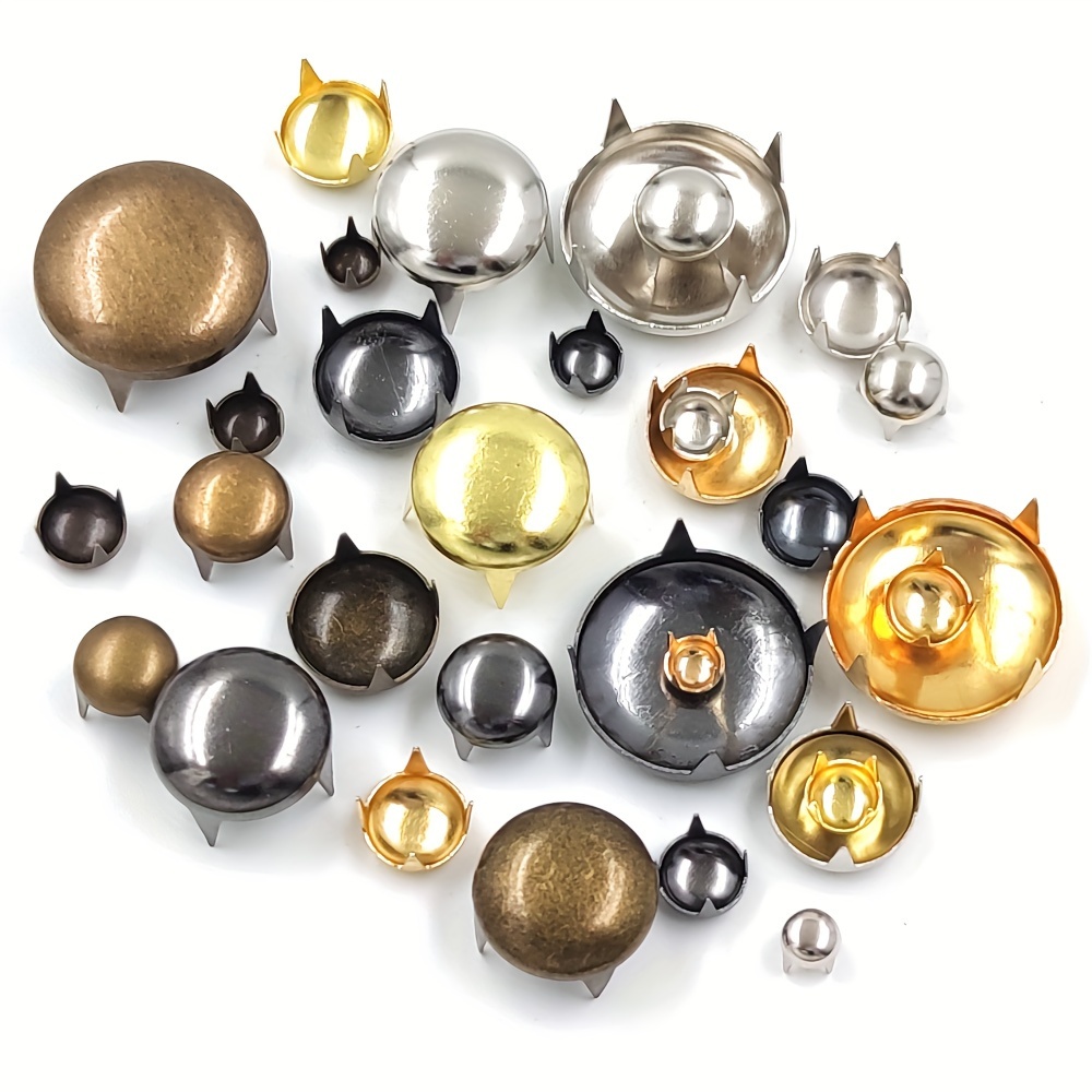 Brass Round Studs Claw Rivets Leather Craft Punk for Clothing Bags Belts  Shoes