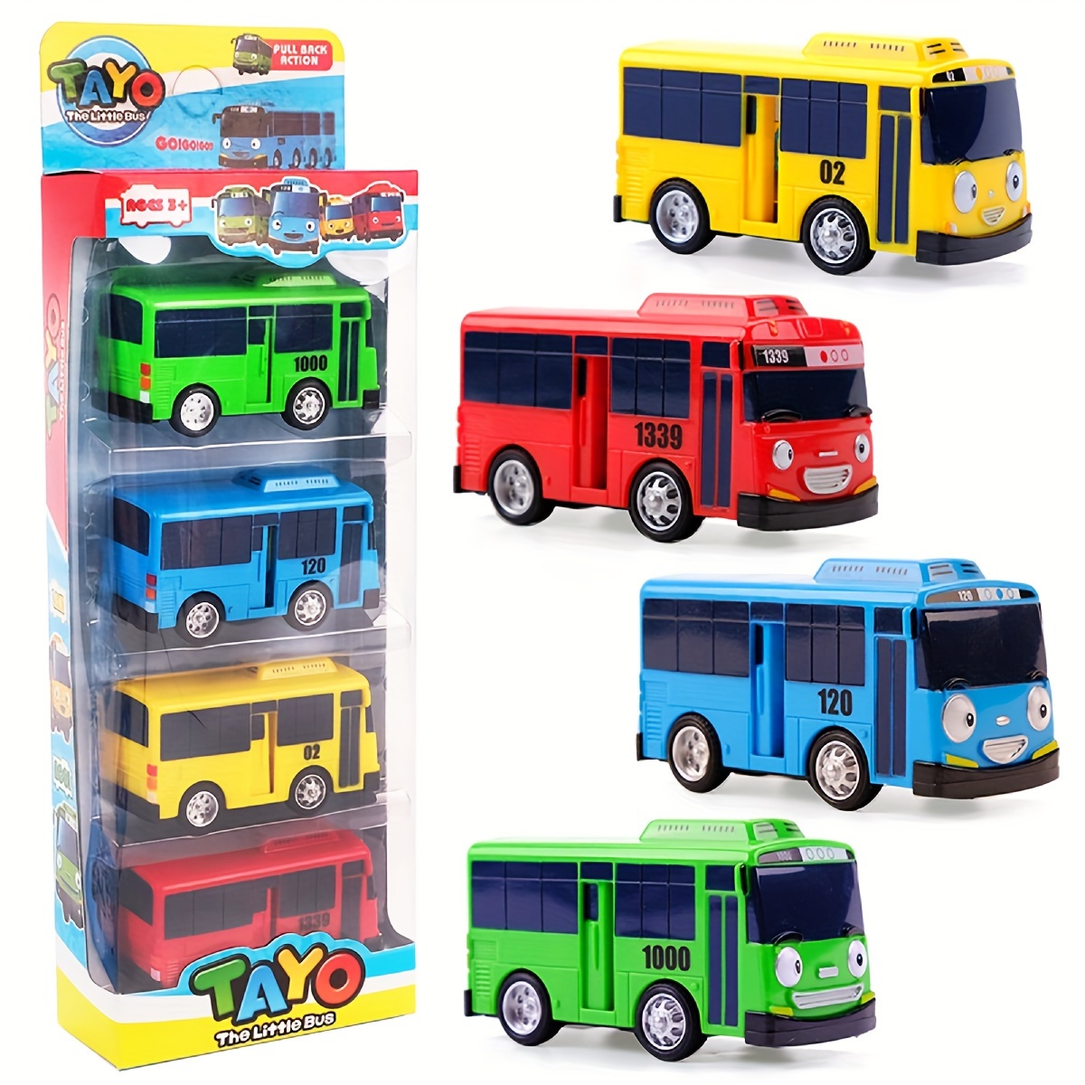 YskerrigToy Mini Bus Spielzeug - Pull Back Reibungsauto Für Kinder Ab 3 Jahren