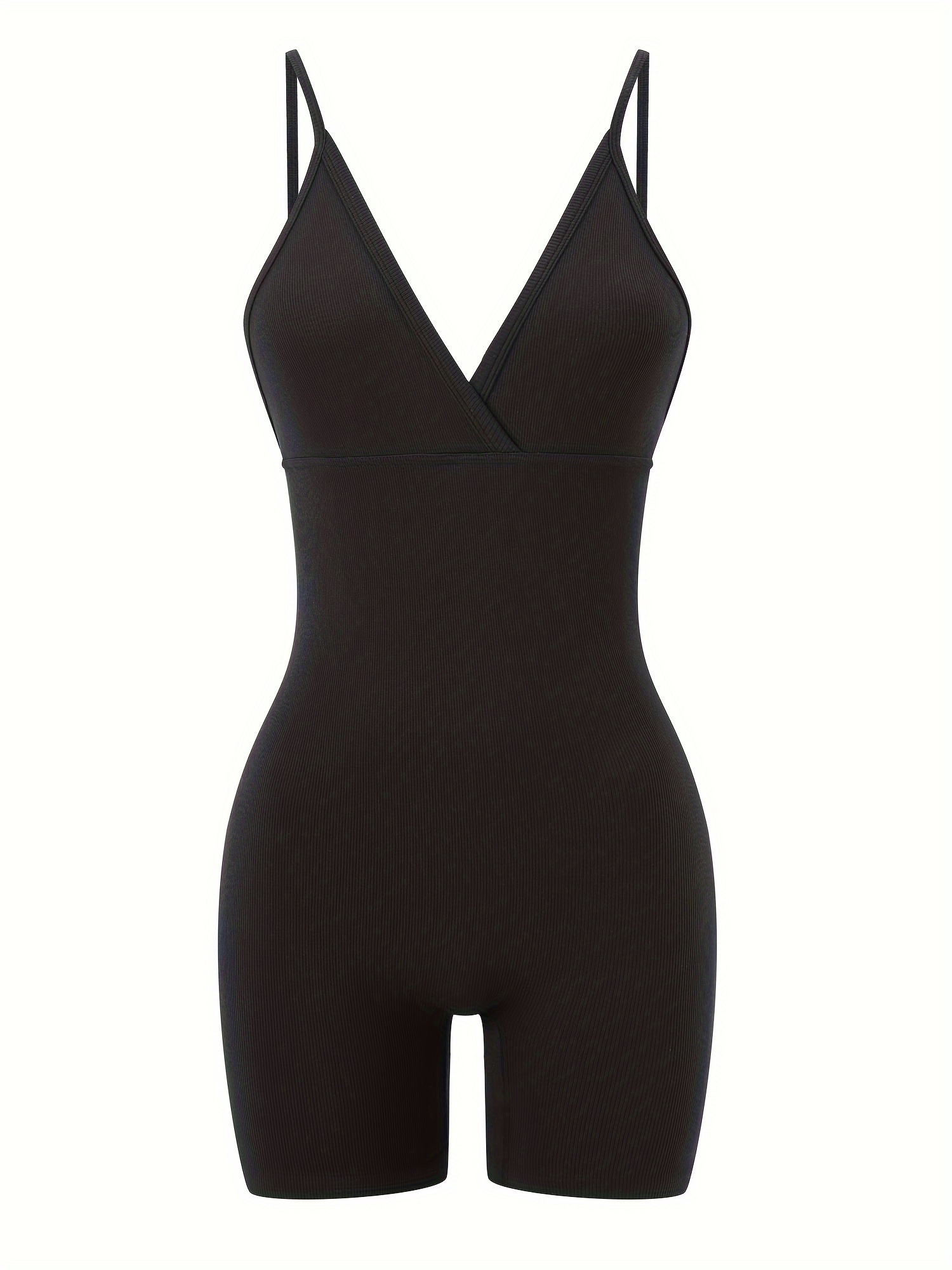 Womens Sleeveless Biker Black Seamless Jumpsuit With Tummy Control For  Yoga, Gym, And Workouts From Vonwafer, $13.12
