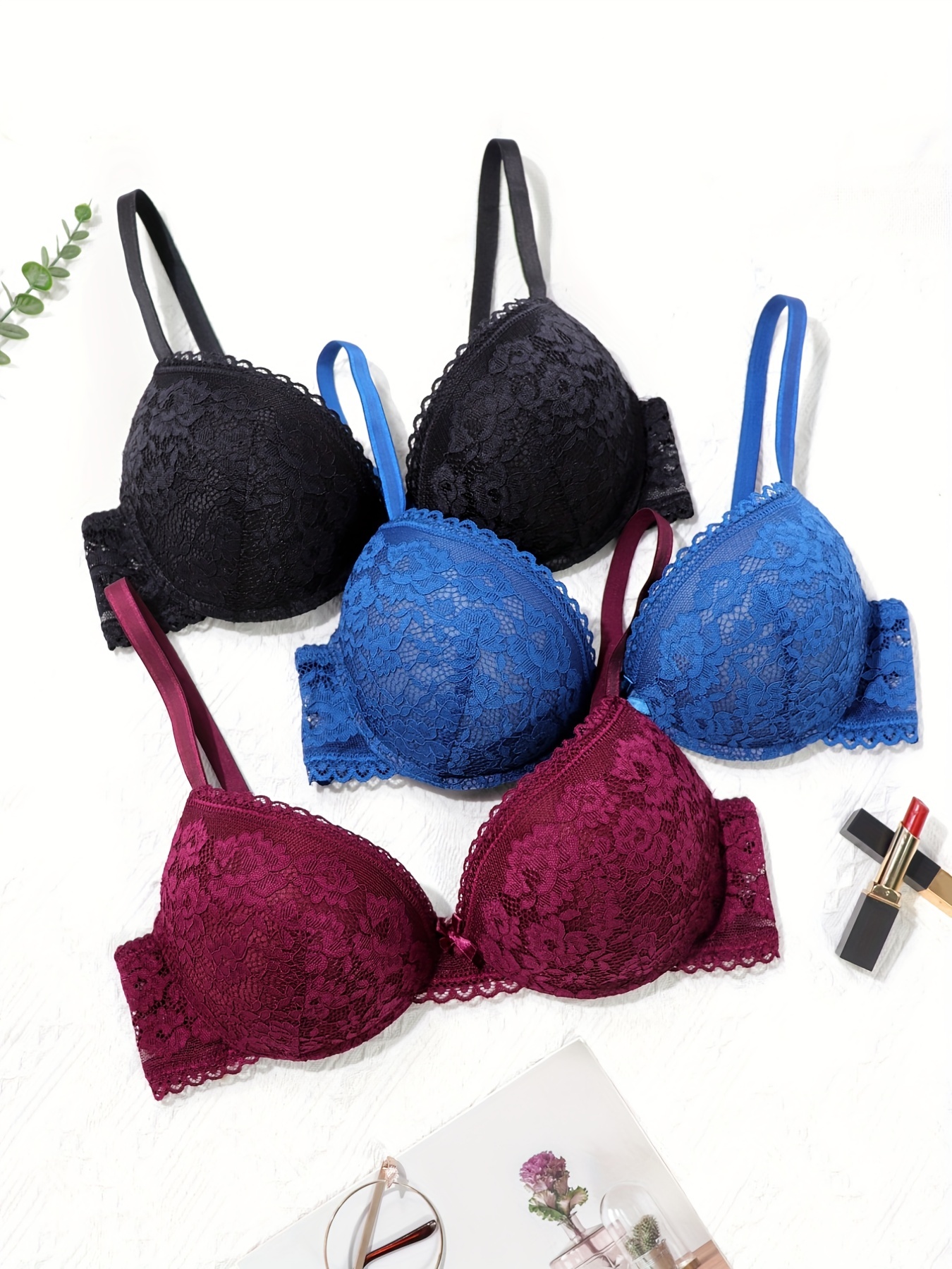 Floral Lace Bras for Women Corset Bra Full Coverage Push Up