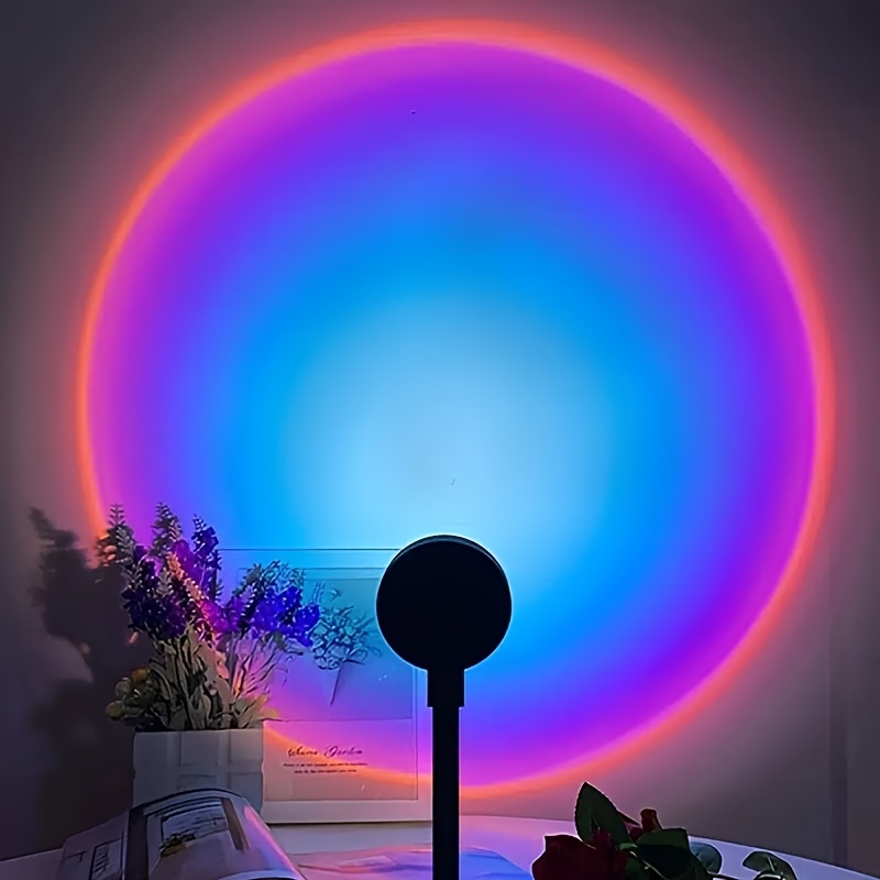 Usb Sunset Lamp Led Rainbow Neon Night Light Projector - Temu