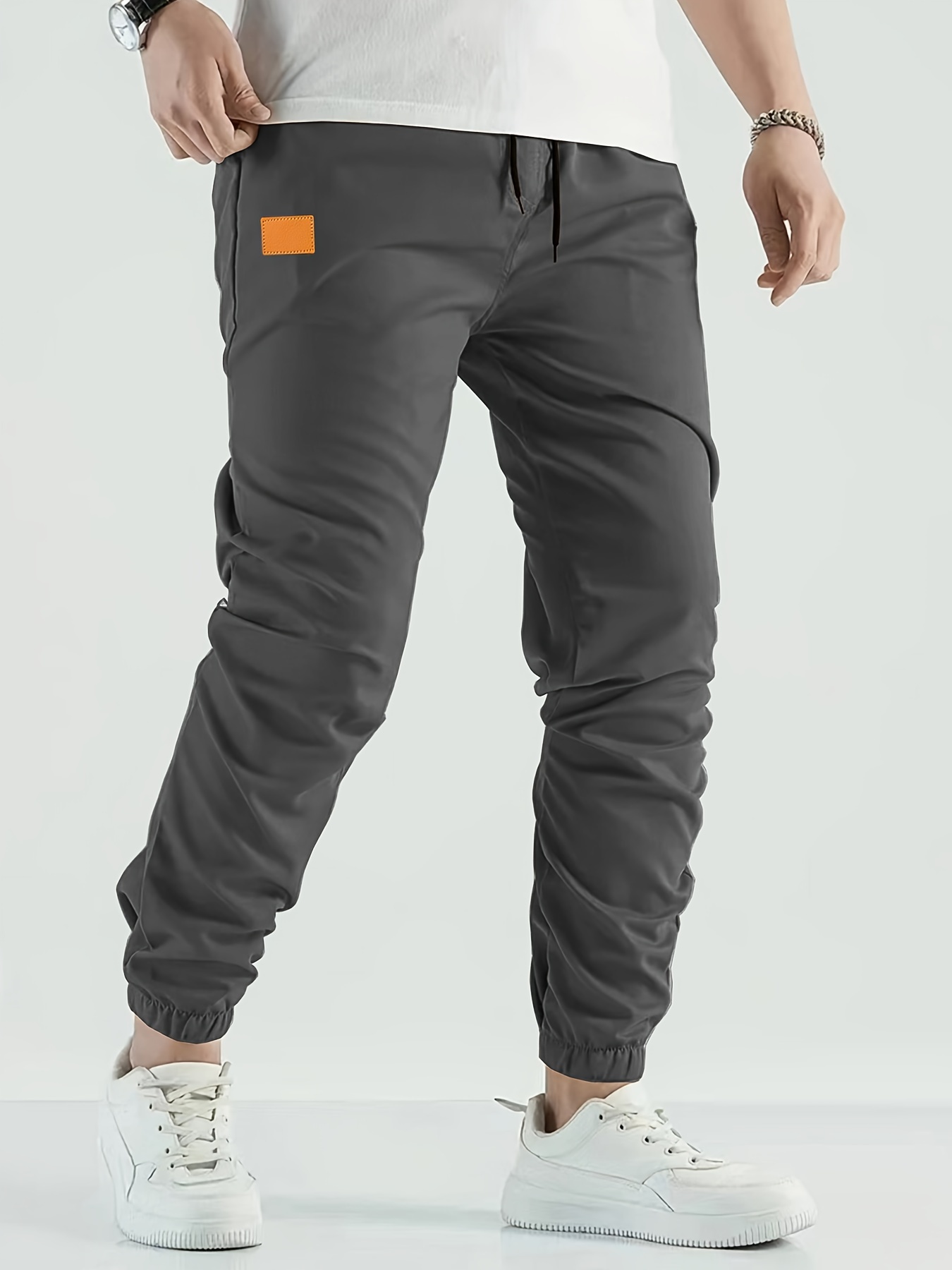 Solid Color Men's Cargo Pants Loose Casual Outdoor Joggers - Temu