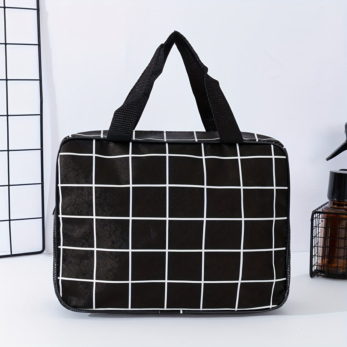  Womens Black and White Checkered Pattern Tote Bag : Clothing,  Shoes & Jewelry