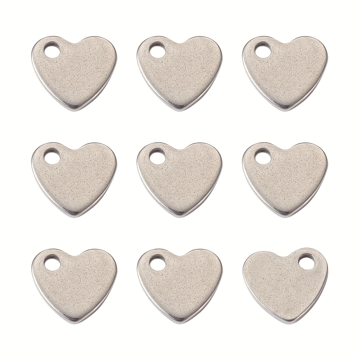 Stainless Steel Charms Stamping Blank Tag With Jump Rings - Temu