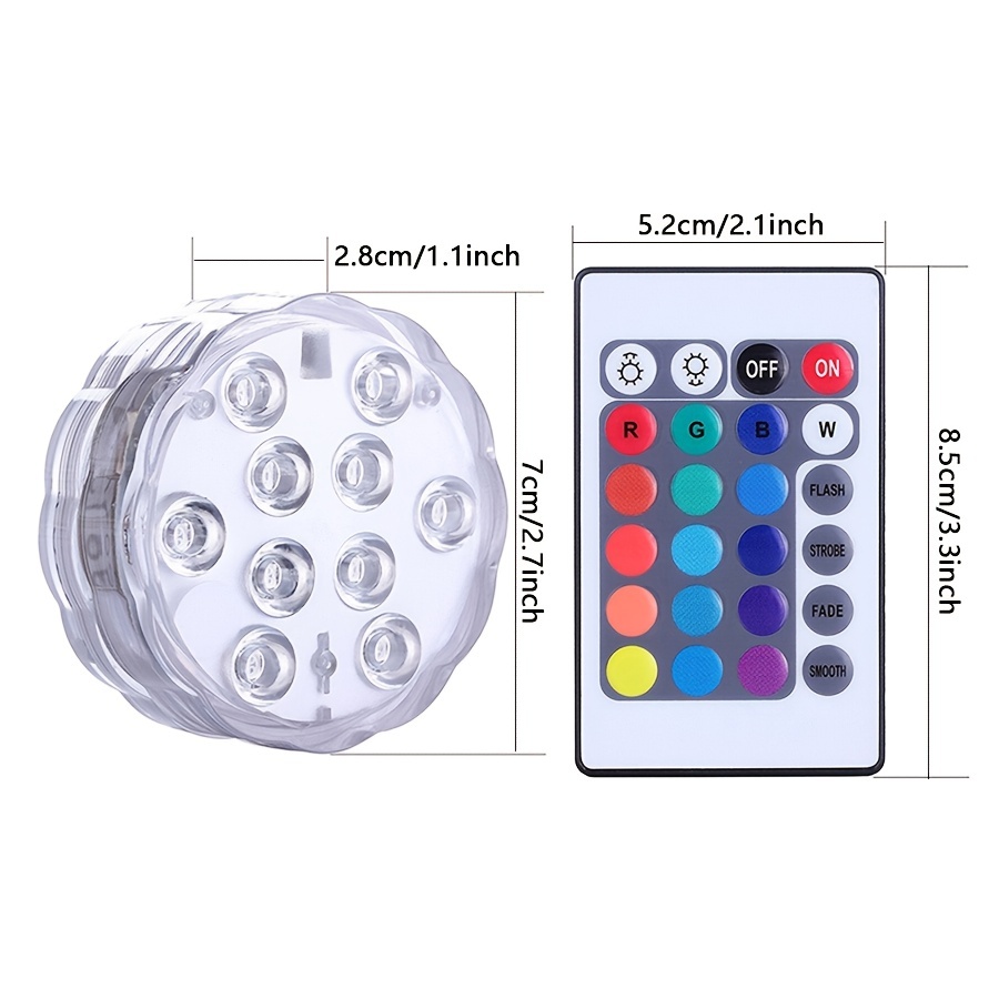 Submersible Led Lights Remote Control Battery Powered - Temu