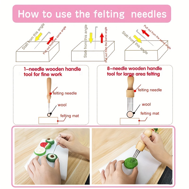 Complete Wool Felting Tool Kit,Needle Felting Supplies Needle Felting Kit  with 90Pcs Needle Felting Needles,3Pcs Needle Bottles,2Pcs Needle Felting