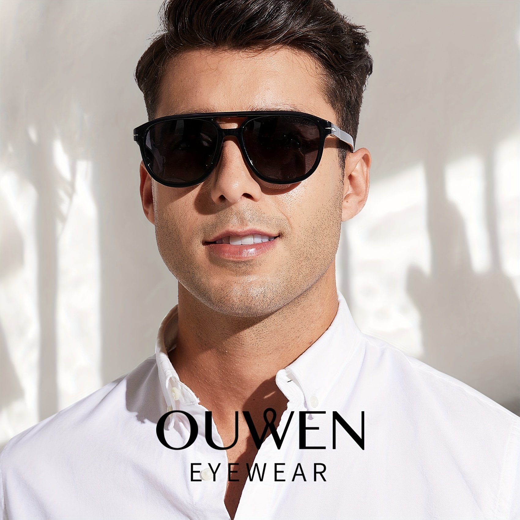 Classic Polarized Square Aviator Sunglasses for Men