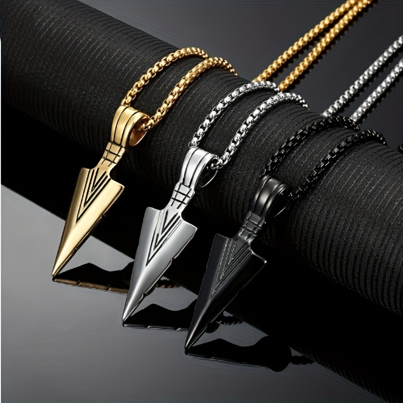 Hip Hop Necklace Men Shield Self Defense Pendant Pearl Chain