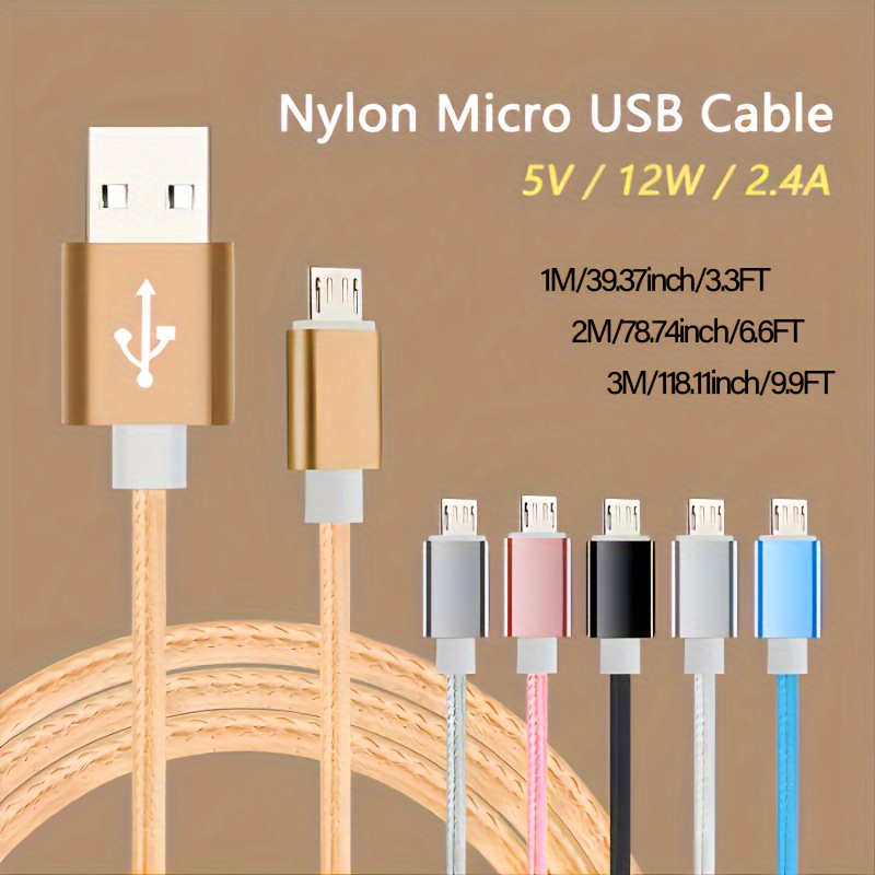 Câble d'alimentation micro USB 3M pour PS4