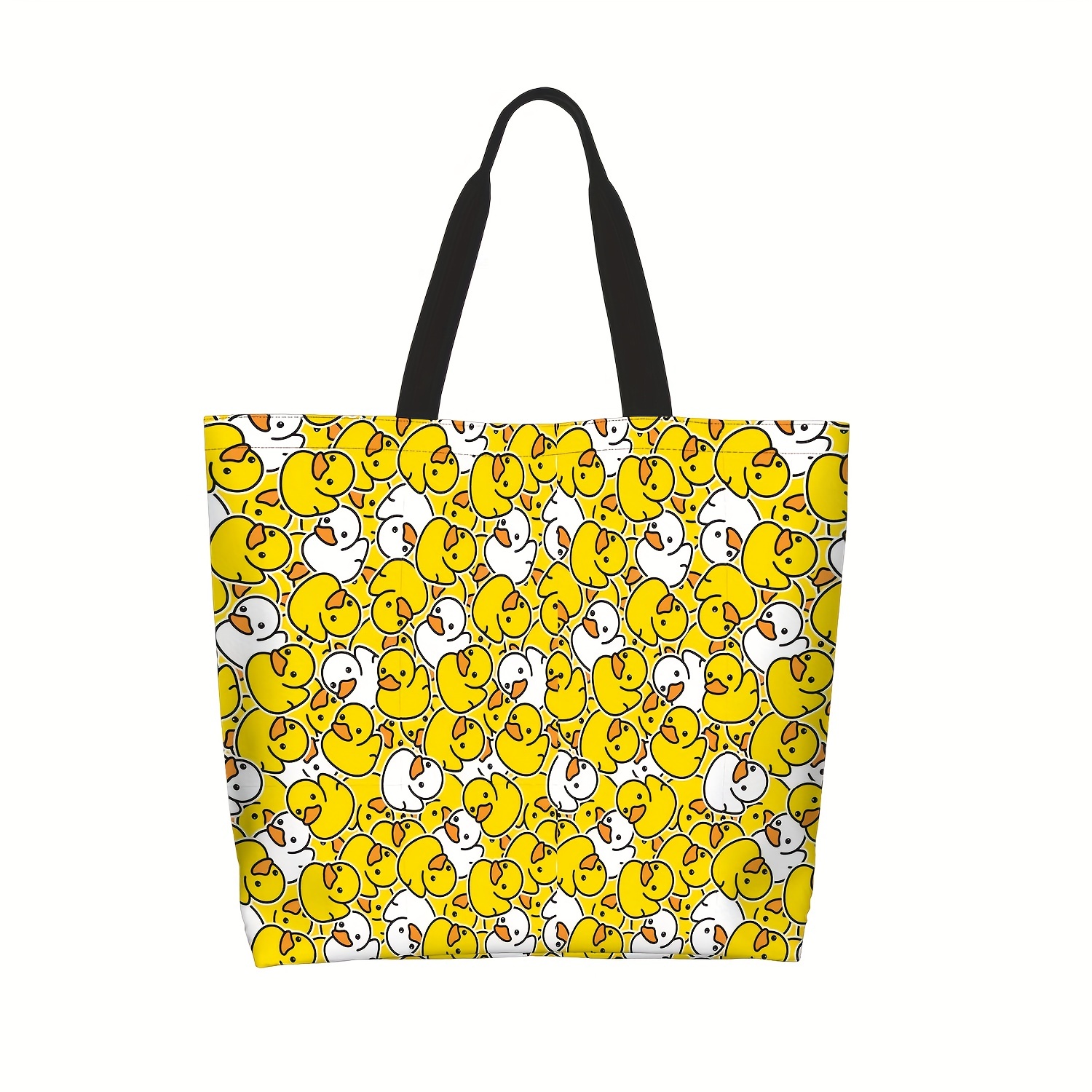 

Cute Cartoon Little Duck Tote Bag, Portable Large Capacity Shoulder Bag, Perfect Shopping Bag For Daily Use
