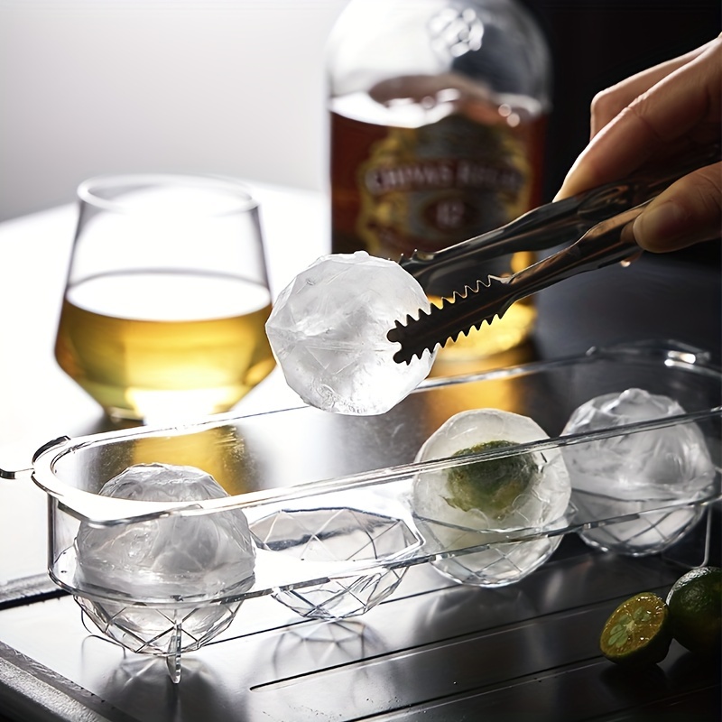 4 Holes, Silicone Large Ice Ball Maker, Cocktail Whiskey Ice Ball Mold,  Round Ice Mould, Kitchen Bar Accessory (with Funnel) - Temu