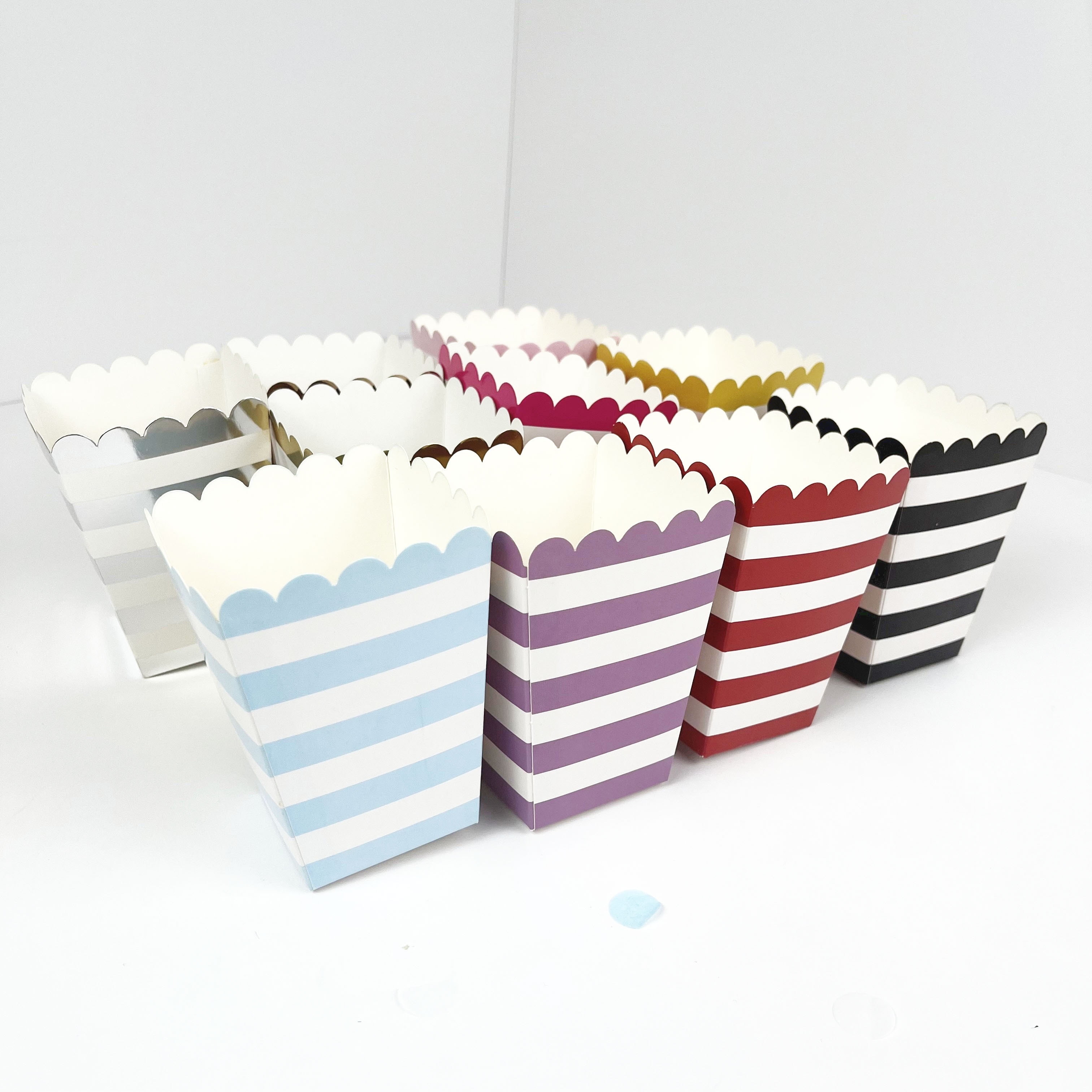 Disposable Colorful Horizontal Striped Popcorn Boxes Party - Temu Australia