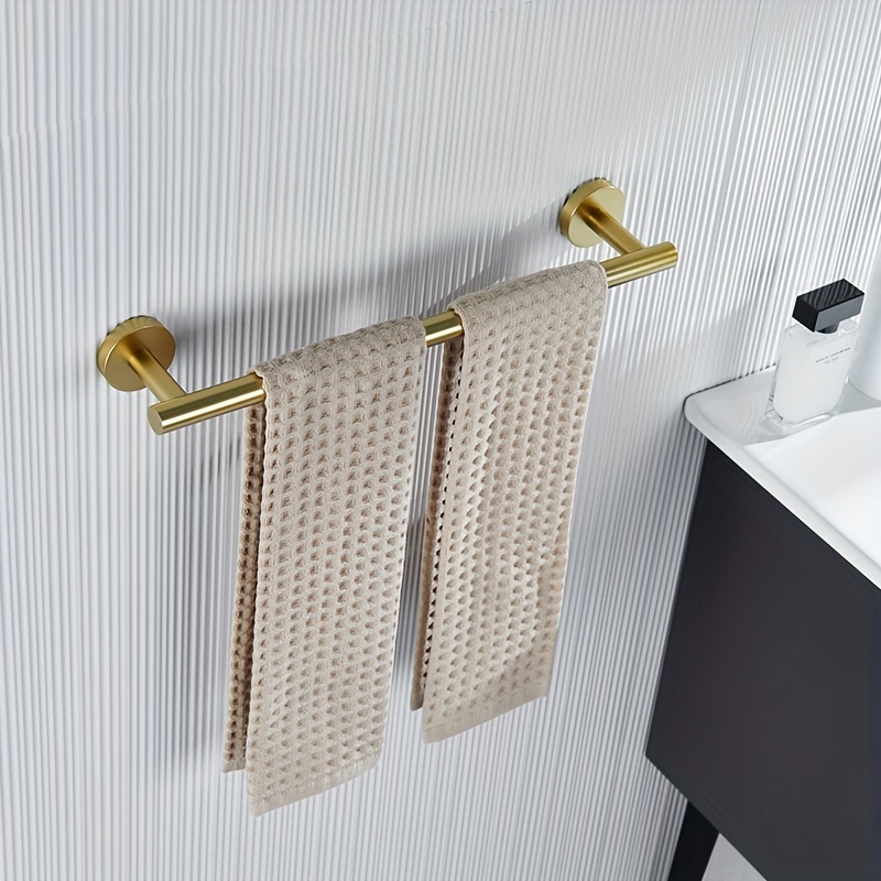 Modern Fluted Matte Black Wall-Mounted Bathroom Towel Rack + Reviews