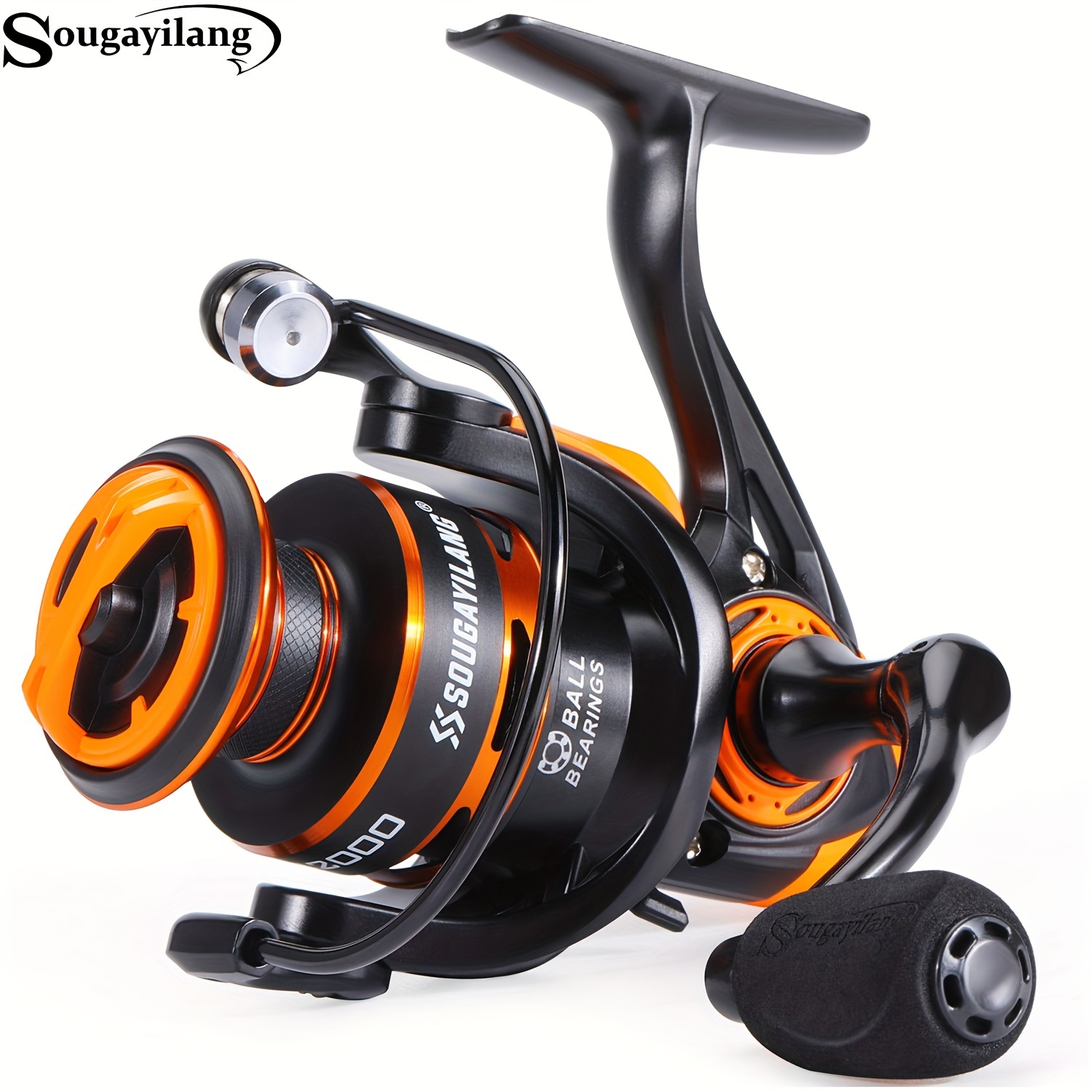 

Sougayilang Stainless Steel Spinning Reel With Foldable Eva Handle, 5.2:1 Gear Ratio Fishing Reel With 20lb/9kg Max Drag, Fishing Tackle For Bass Catfish Salmon