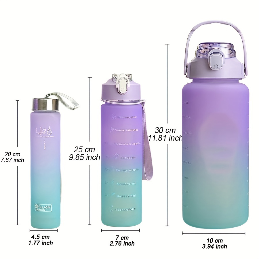 Gradient Water Bottle Set Portable Leakproof Bpa Free - Temu