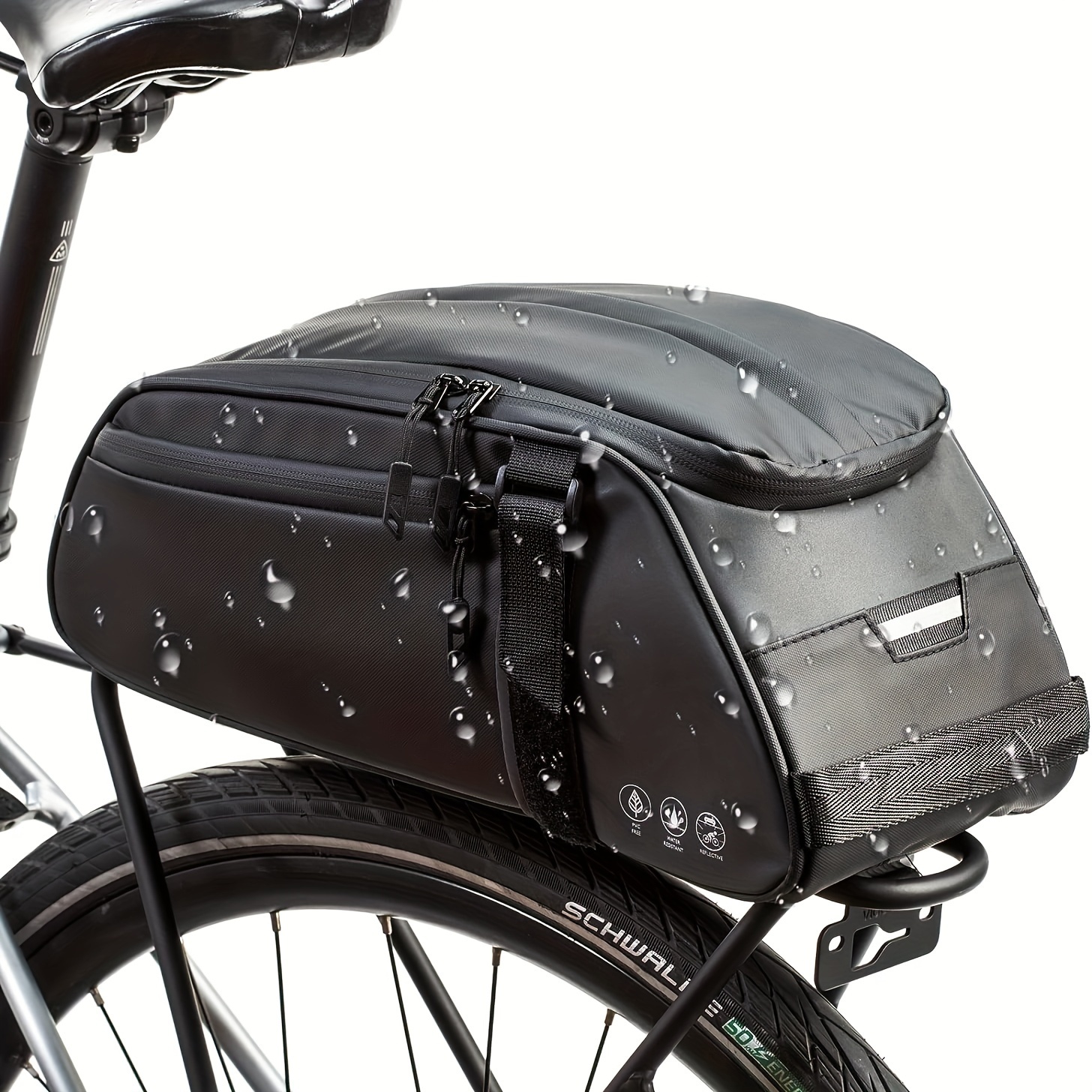 

Bike Rear Bag, Waterproof Bicycle Pannier, Bike Bag With 8l Capacity And Multi Pockets
