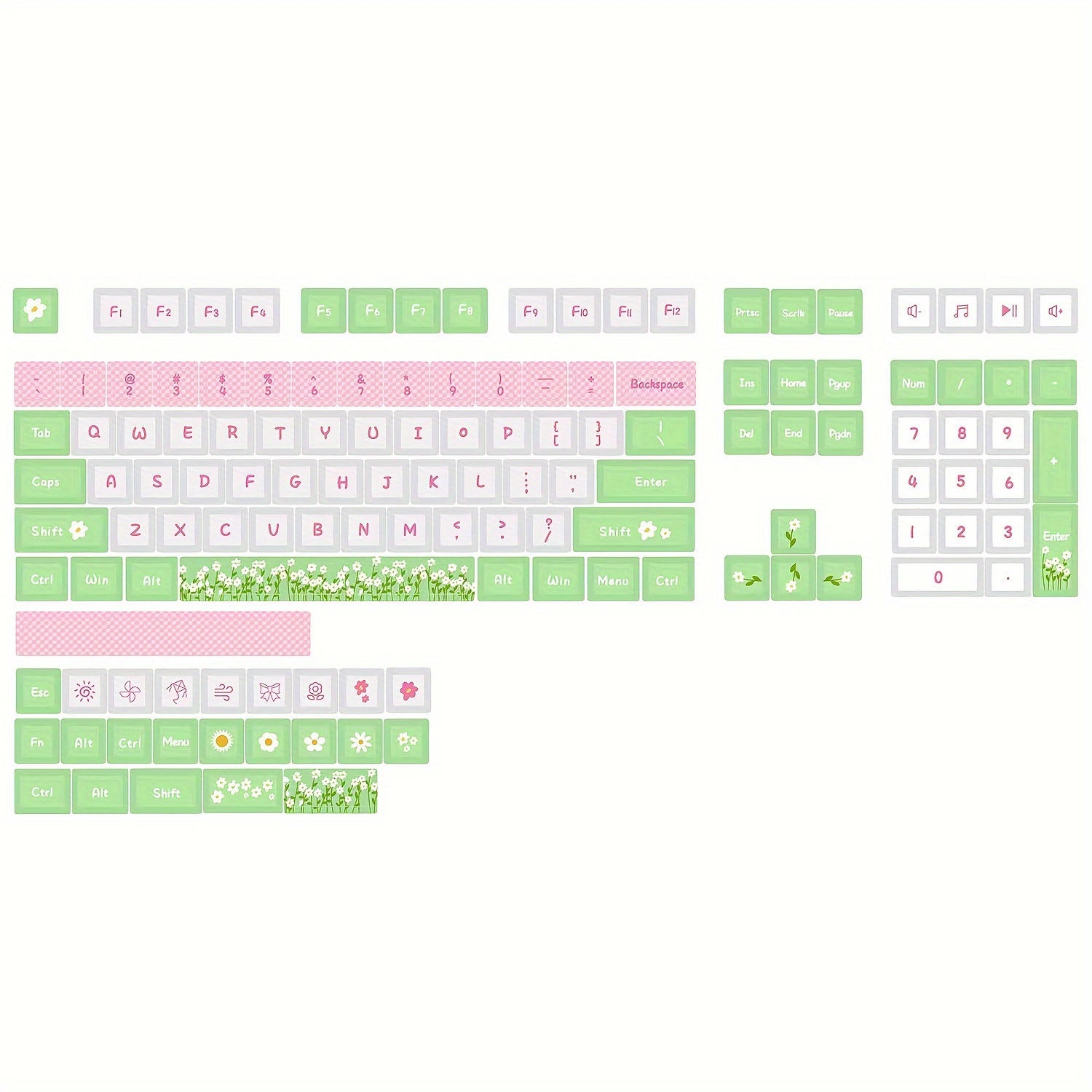 132 Keys Xda Profile Heights Pbt Keycaps Daisy Dye sub Temu