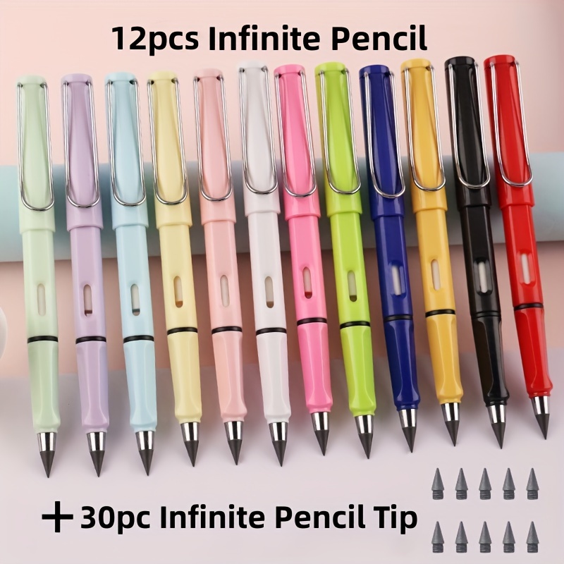 Unlimited Writing Pens Retractable Eternal Pencil Novelty No - Temu