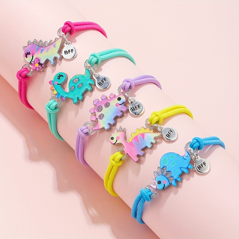 Bracelet à breloques Stitch pour filles, pendentif, perle bleue et