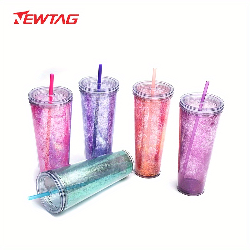 Shiny Glitter Tumbler With Lid And Straw Stainless - Temu