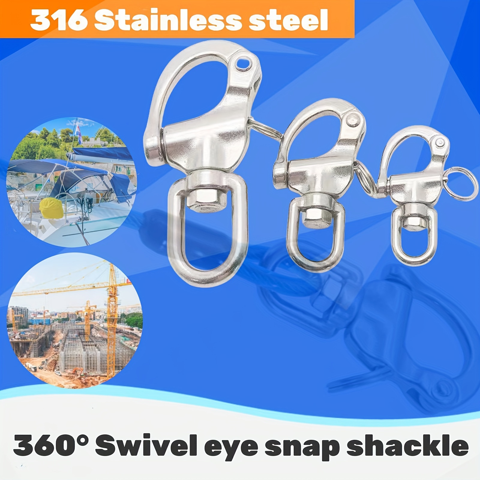 Stainless Steel 316 Eye Snap Swivel