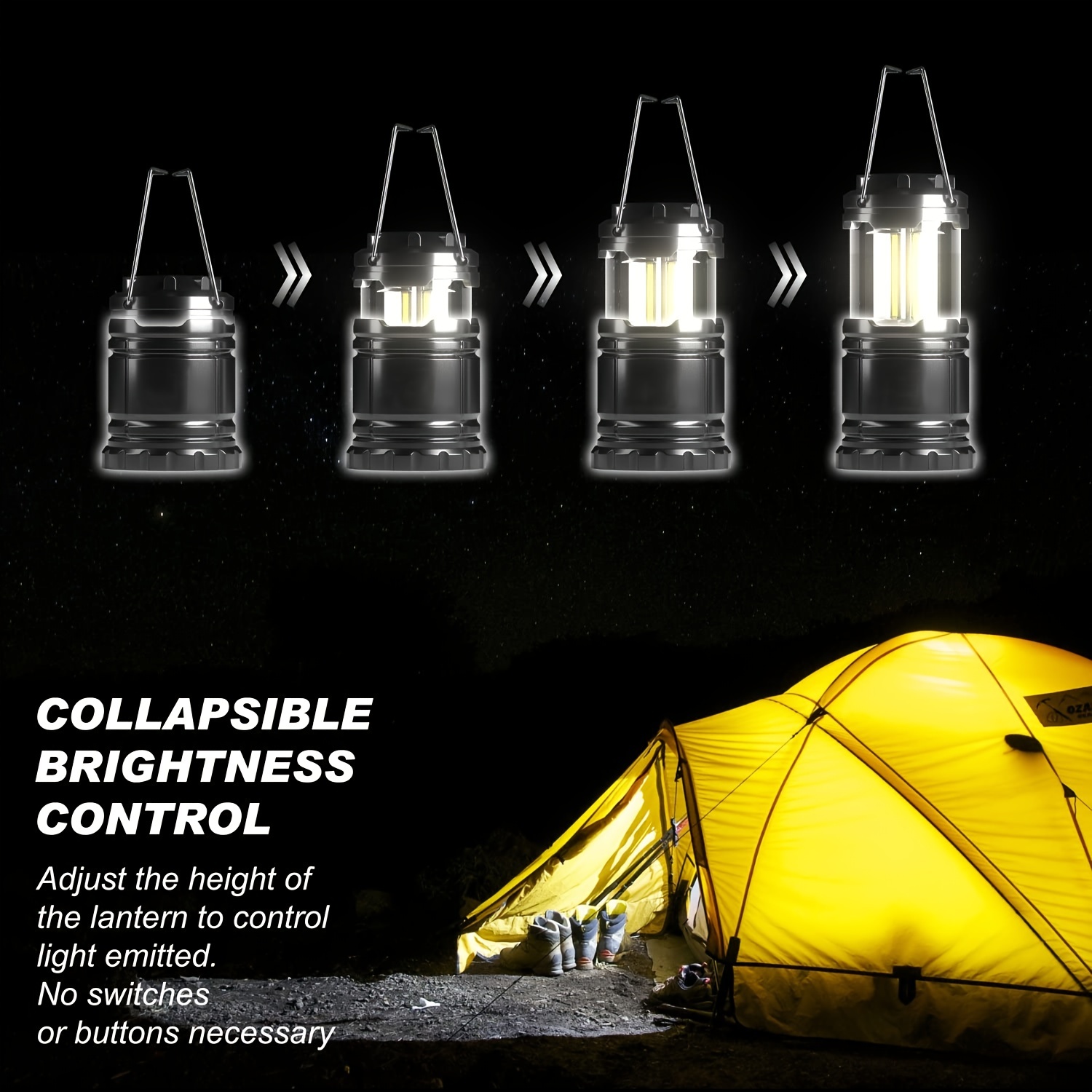 Super Bright Led Foldable Lantern - Waterproof And Portable