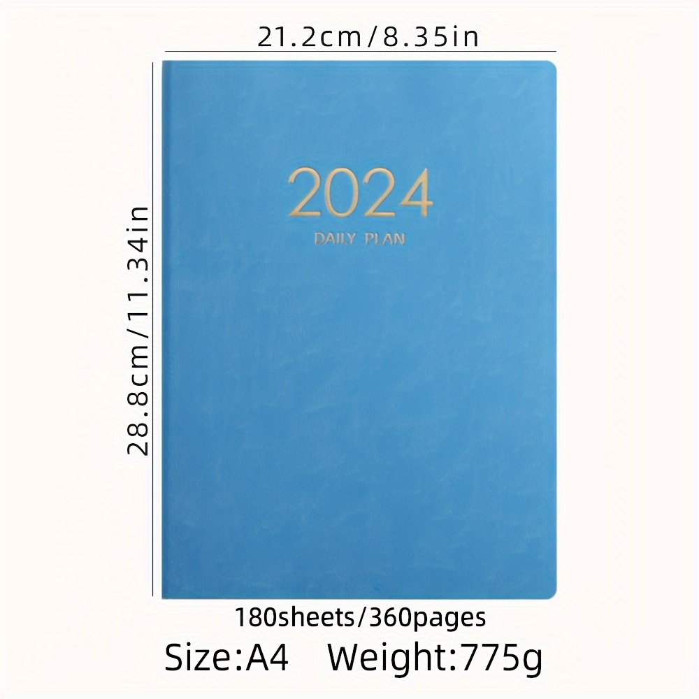Goods In stock 2024 A4 English Daily Planner Notebook Thin - Temu