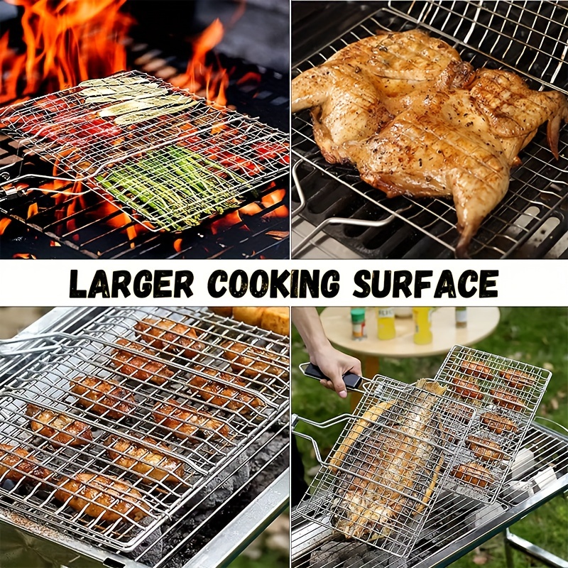 Grill Basket, Fish Grill Basket, Rustproof Stainless Steel BBQ
