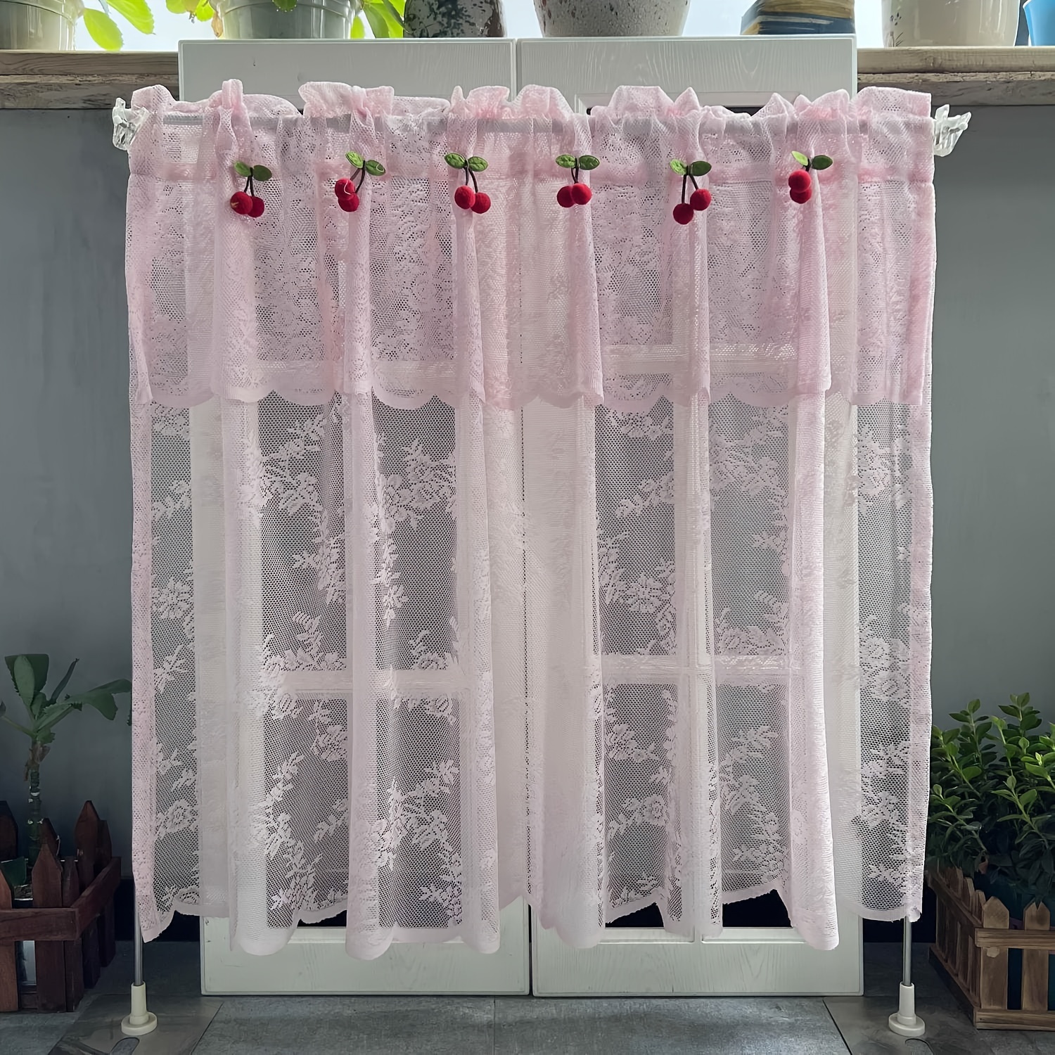 Poliestere stampa floreale cucina mantovana drappo tenda corta finestra  soggiorno camera da letto tende Voile trasparenti decorazioni per la casa -  AliExpress