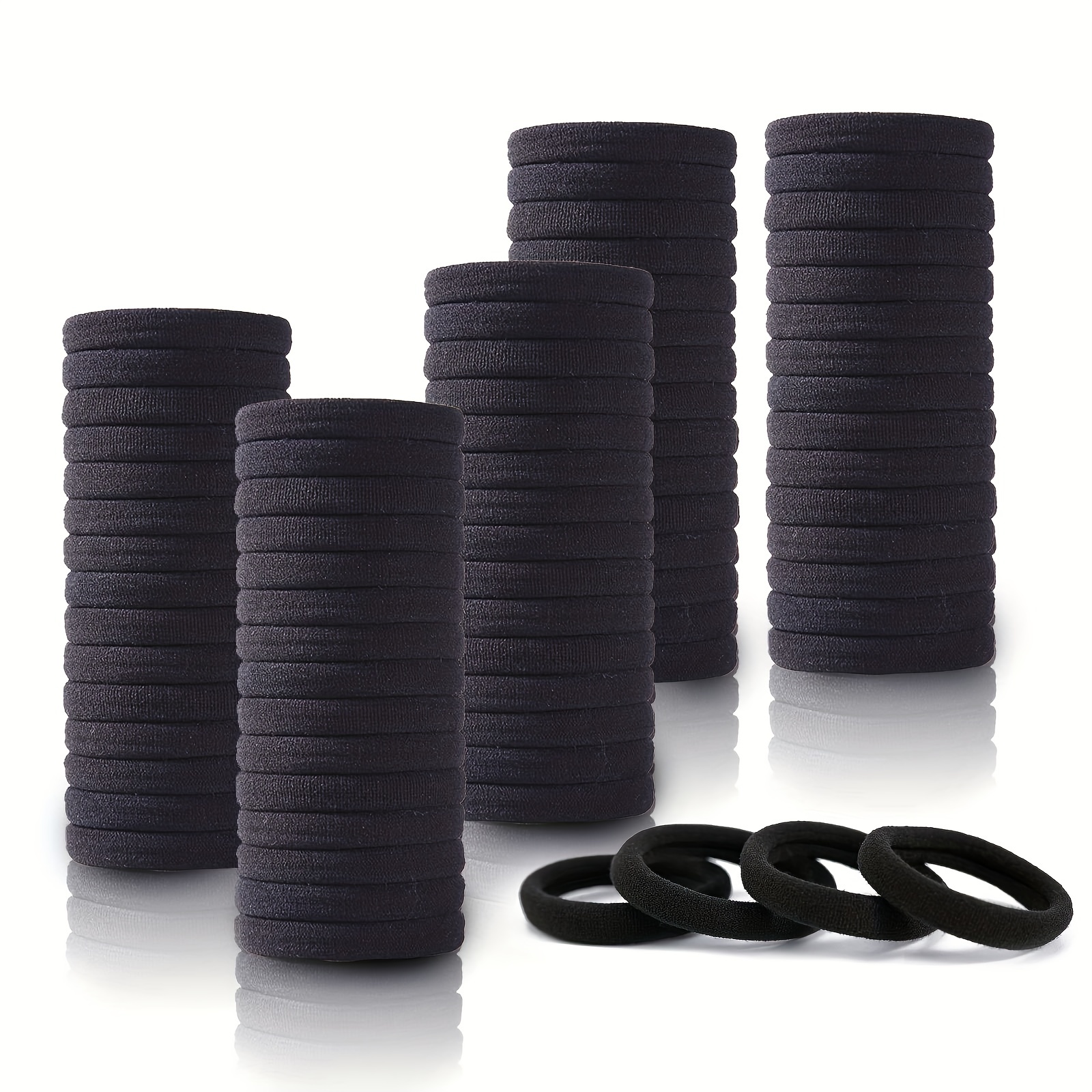 Solid Color Hair Ties Seamless Small Thick Stretchy Rubber - Temu