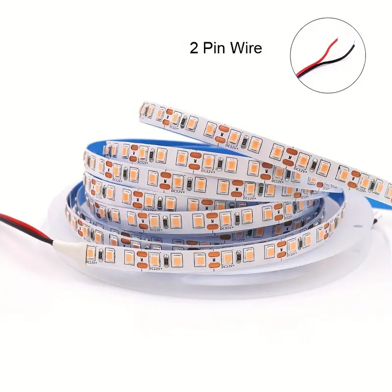 home decoration, 12v led strip light 2835 5 meters 60 led warm white colorful button light string 2pin ip20 for party home decoration details 3