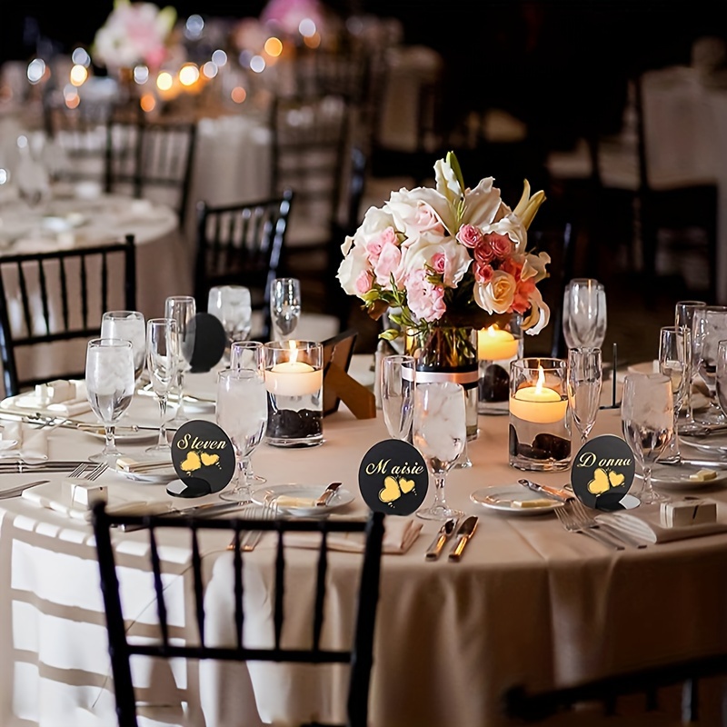 DIY BLACK AND GOLD TABLE SETTING, BLACK AND GOLD WEDDING, BLACK