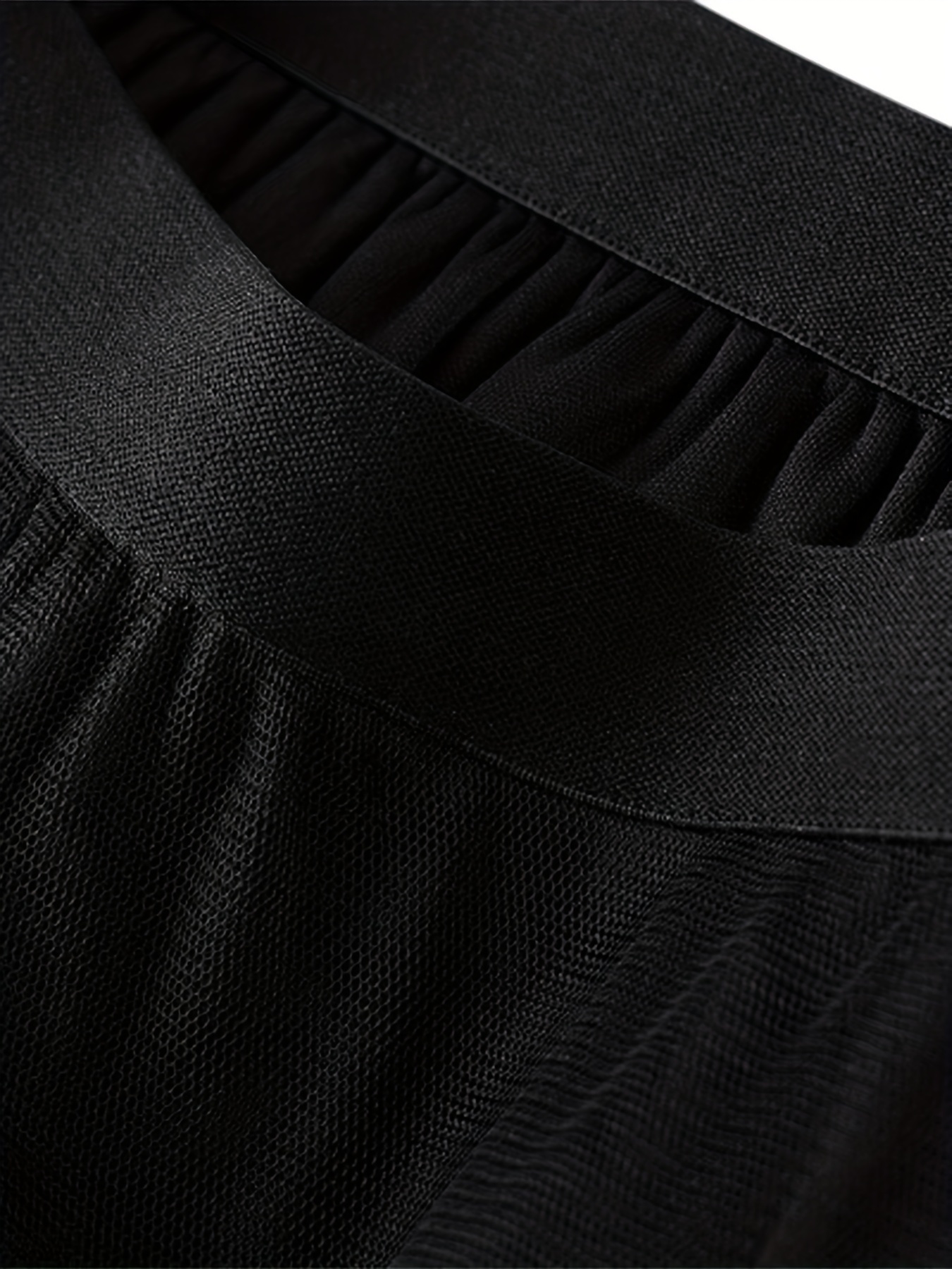 mesh layered ruffle hem skirt casual high waist skirt for spring summer womens clothing
