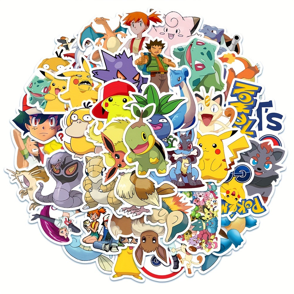 50 Uds Pokémon Anime Pegatinas Garabatos Lindos Parches - Temu