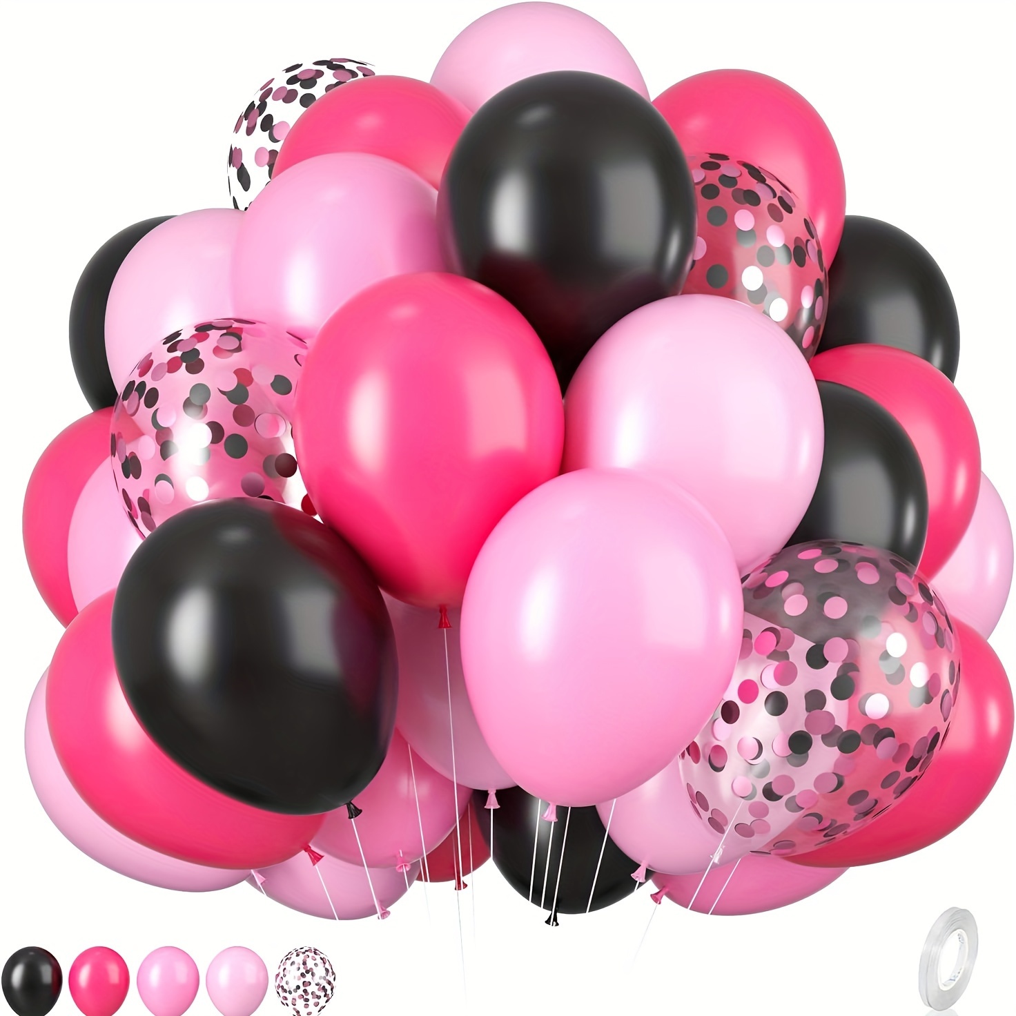 Globos rosa y dorado, 50 globos rosa claro, globos rosa pastel, globos  metálicos dorados para decoraciones de fiestas, decoraciones de Navidad