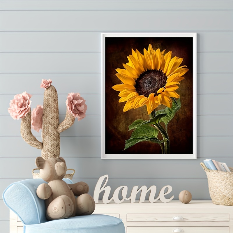 Diamond Painting Set For Adults Beginner, Cow & Sunflower 5d Round Full  Drill Diamond Art Kit With Tools, Home Wall Decor Gift 12x16inch