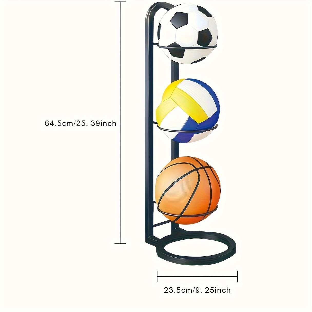 6 Piezas Soportes de Balón Base de Balón Pedestal Estante de Exhibición  para Baloncesto Fútbol Voleibol Softbol Bolos (Negro) : : Deportes  y aire libre