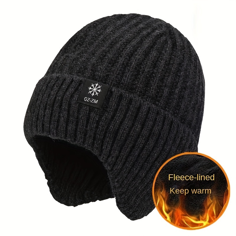 Smiling Face Embroidered Knit Hat Cold Resistant Fleece - Temu